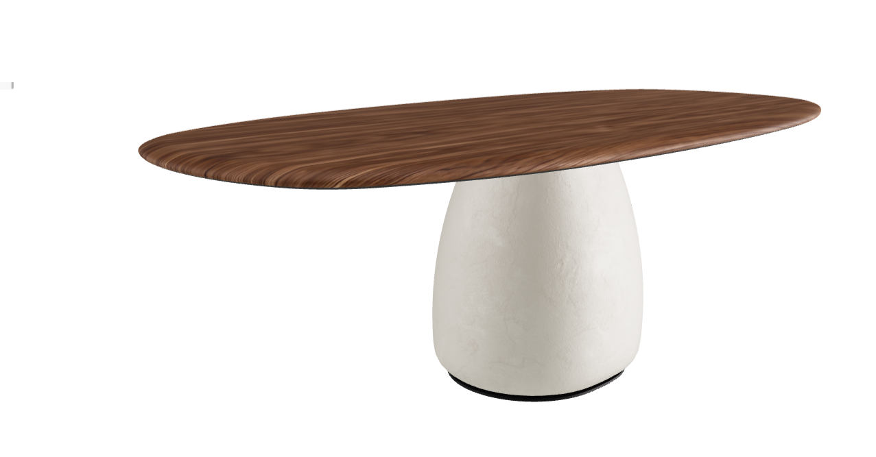 220×110×75h U Biscuit Shaped_Walnut Canaletto_Oslo_Black Embossed