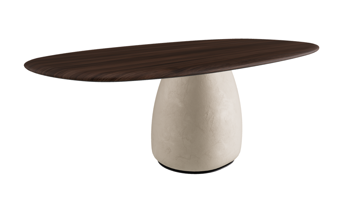 220×110×75h U Biscuit Shaped_Burned Oak_Cairo_Black Embossed