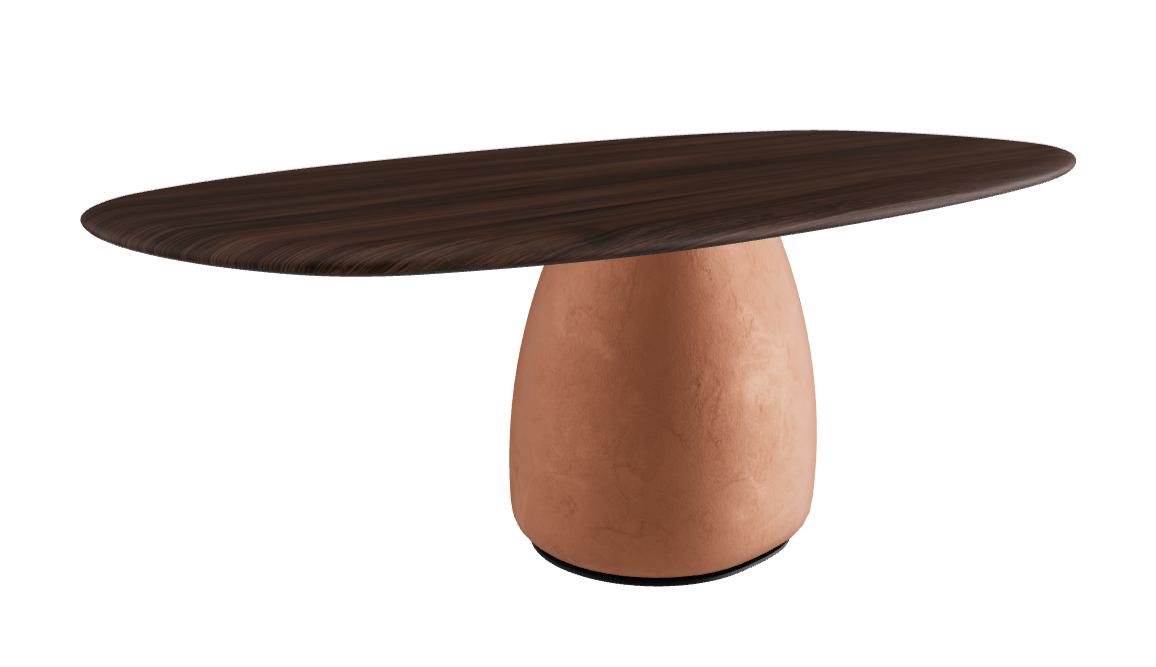 220×110×75h U Biscuit Shaped_Burned Oak_Marrakech_Black Embossed