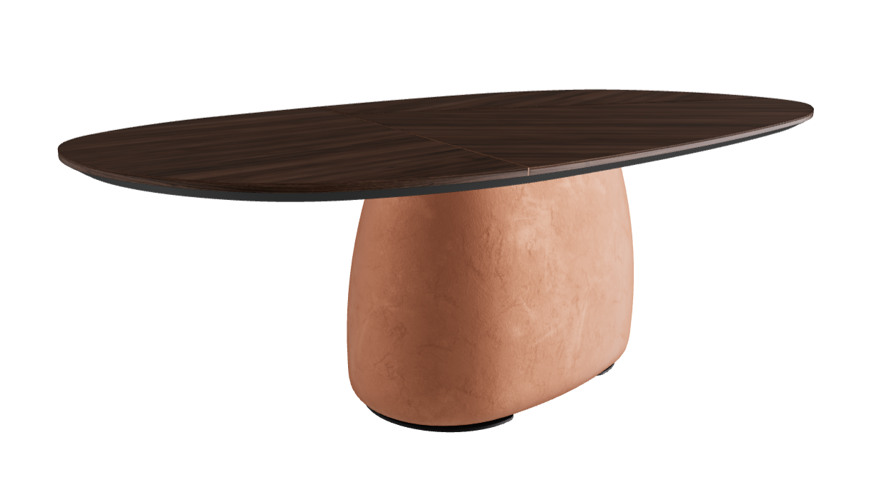 240×120×75h Y Oval Shaped_Burned Oak_Marrakech_Black Embossed