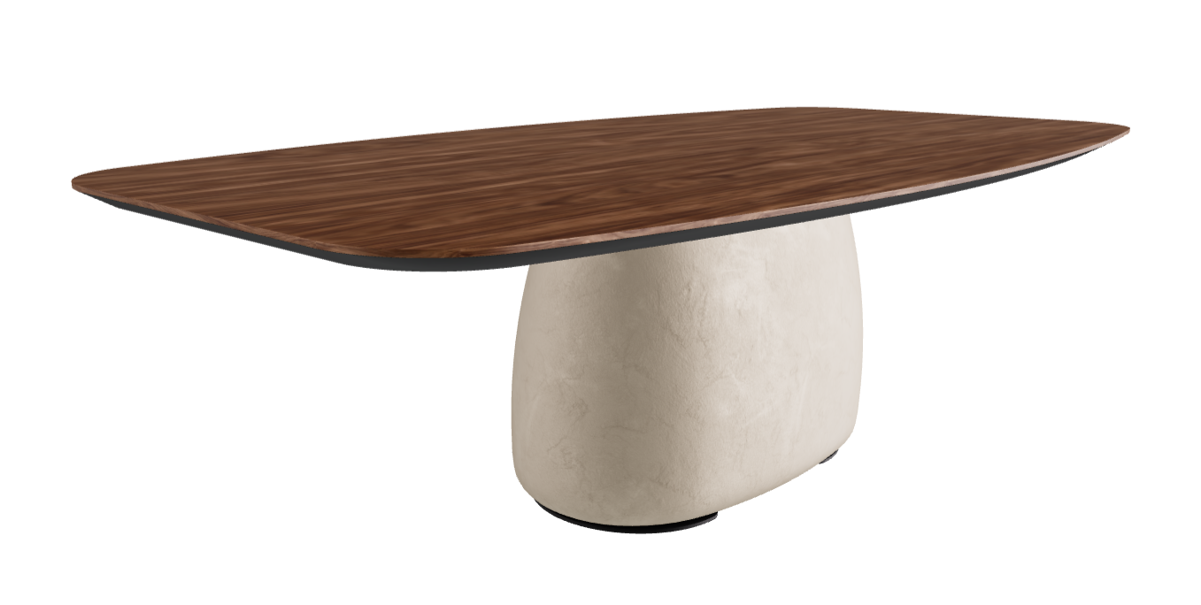 250×128×75h B Barrel Shaped_Walnut Canaletto_Cairo_Black Embossed