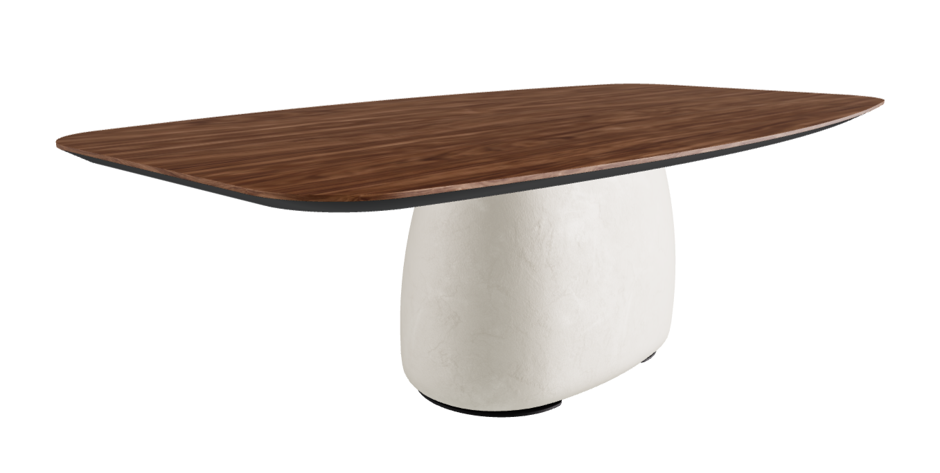 250×128×75h B Barrel Shaped_Walnut Canaletto_Oslo_Black Embossed
