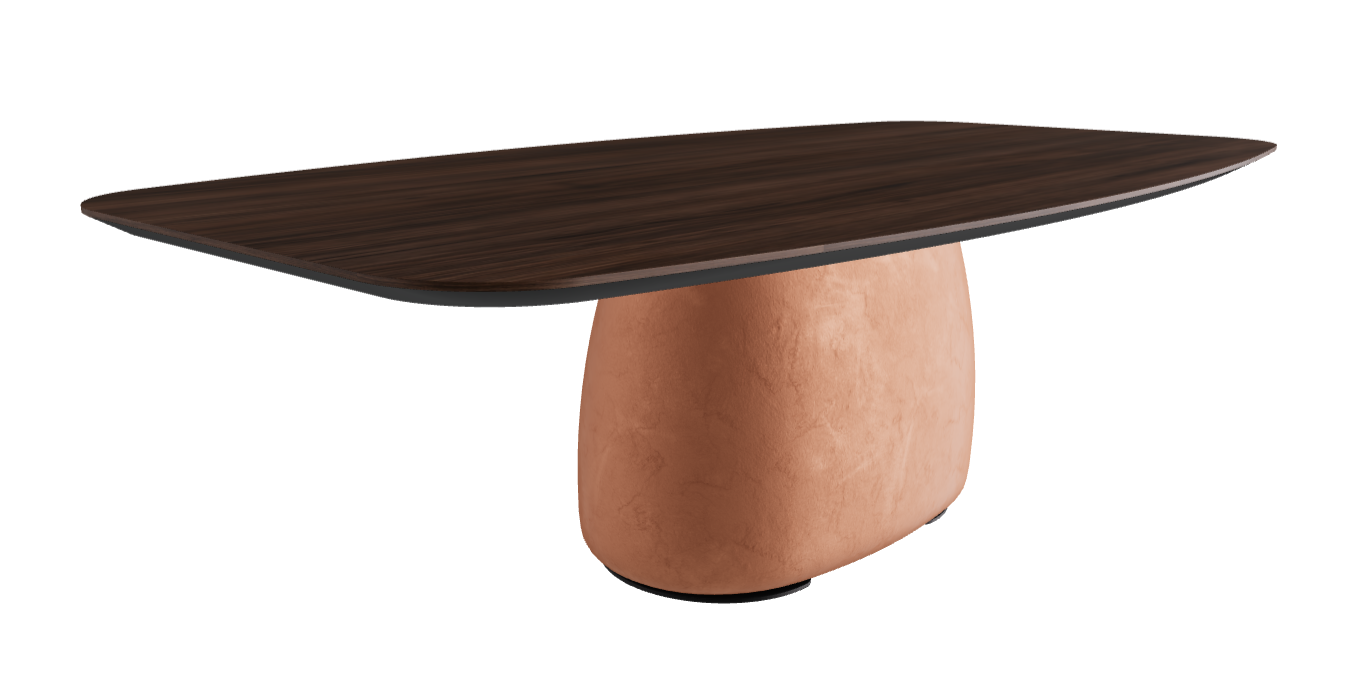 250×128×75h B Barrel Shaped_Burned Oak_Marrakech_Black Embossed
