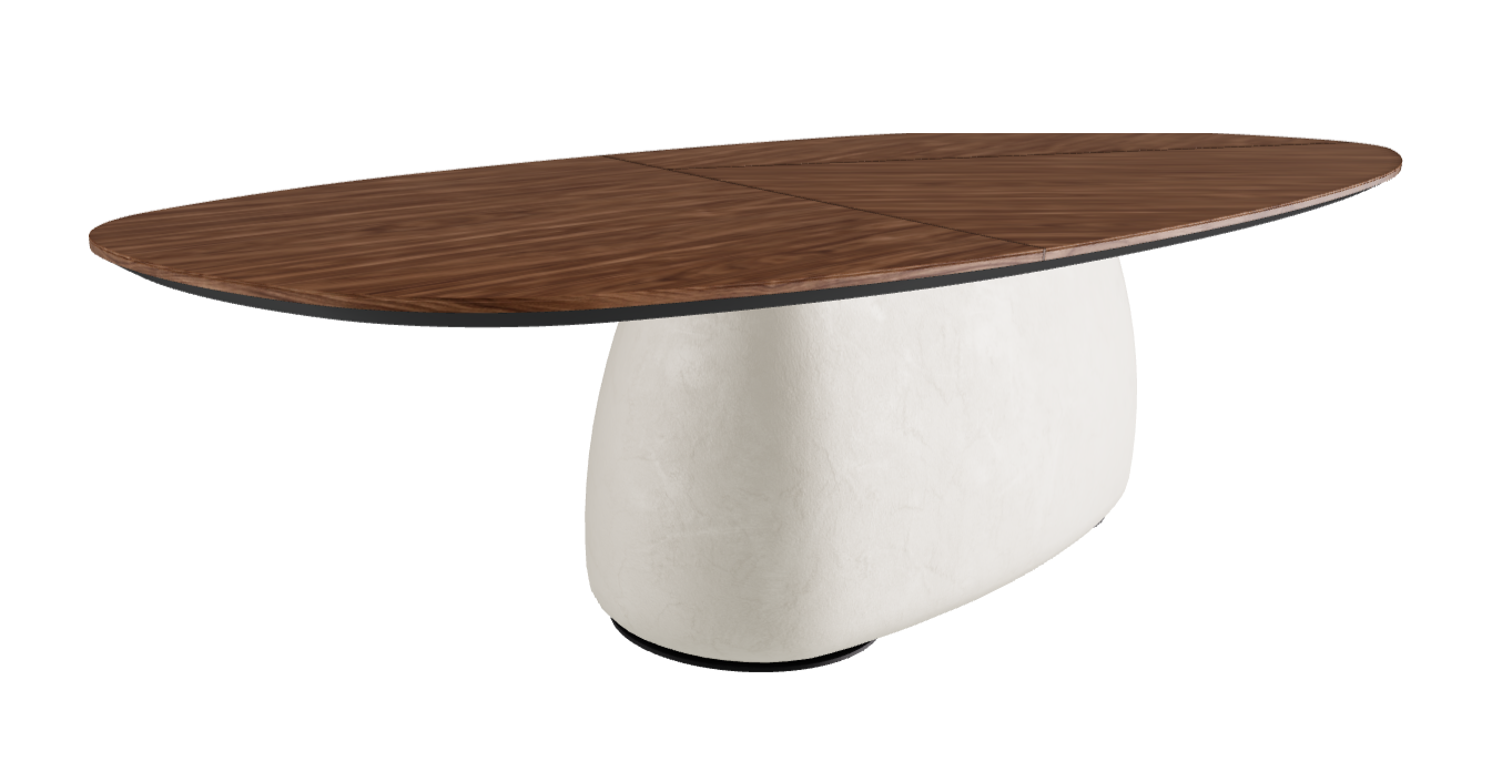 300×135×75h Y Oval Shaped_Walnut Canaletto_Oslo_Black Embossed