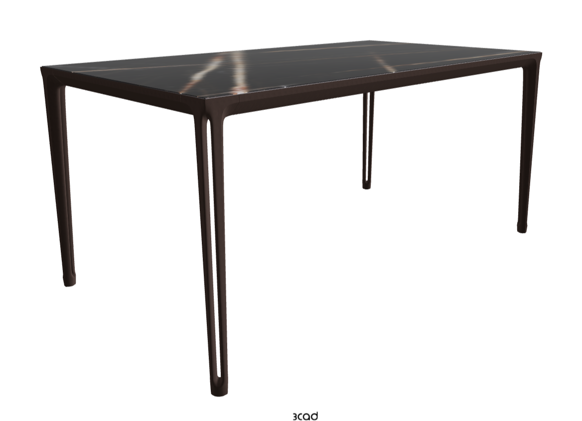 160x90x75h Rectangle Shaped_Glossy Sahara Noir_Bronze Embossed