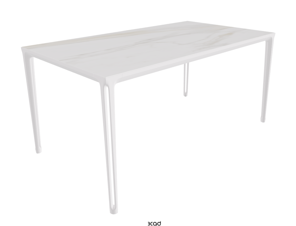 160-220x90x75h Extendible Rectangle Shaped_Matt Golden Calacatta_Pearl Embossed_Closed