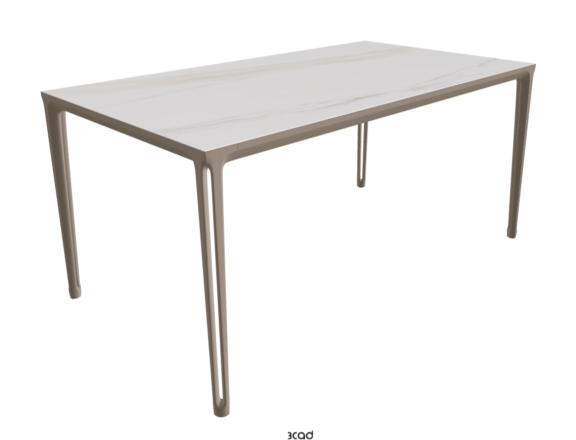 160-220x90x75h Extendible Rectangle Shaped_Glossy Golden Calacatta_Titanium Embossed_Closed