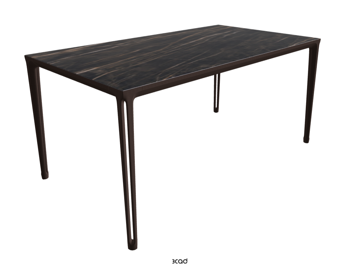 160-220x90x75h Extendible Rectangle Shaped_Glossy Portoro_Bronze Embossed_Closed