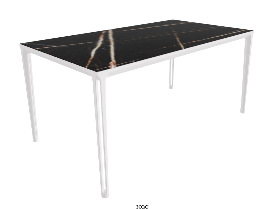 160-220x90x75h Extendible Rectangle Shaped_Glossy Sahara Noir_Pearl Embossed_Closed