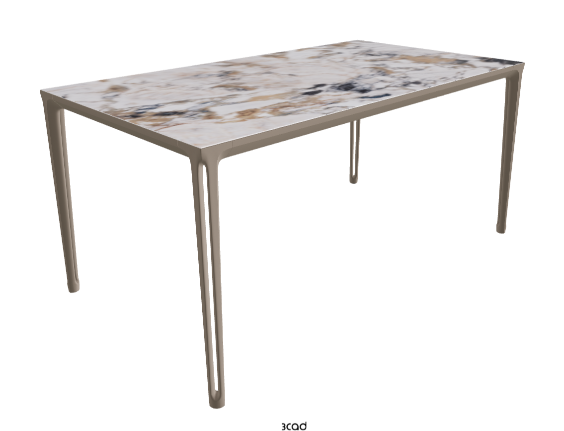 160-220x90x75h Extendible Rectangle Shaped_Makalu_Titanium Embossed_Closed
