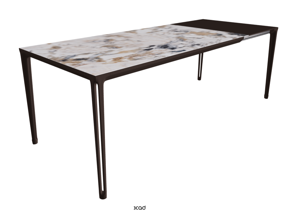 160-220x90x75h Extendible Rectangle Shaped_Makalu_Bronze Embossed_Extended
