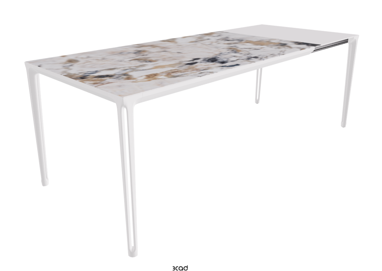 160-220x90x75h Extendible Rectangle Shaped_Makalu_Pearl Embossed_Extended