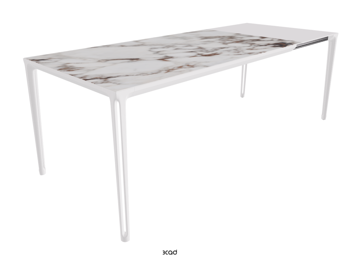 160-220x90x75h Extendible Rectangle Shaped_Breccia_Pearl Embossed_Extended