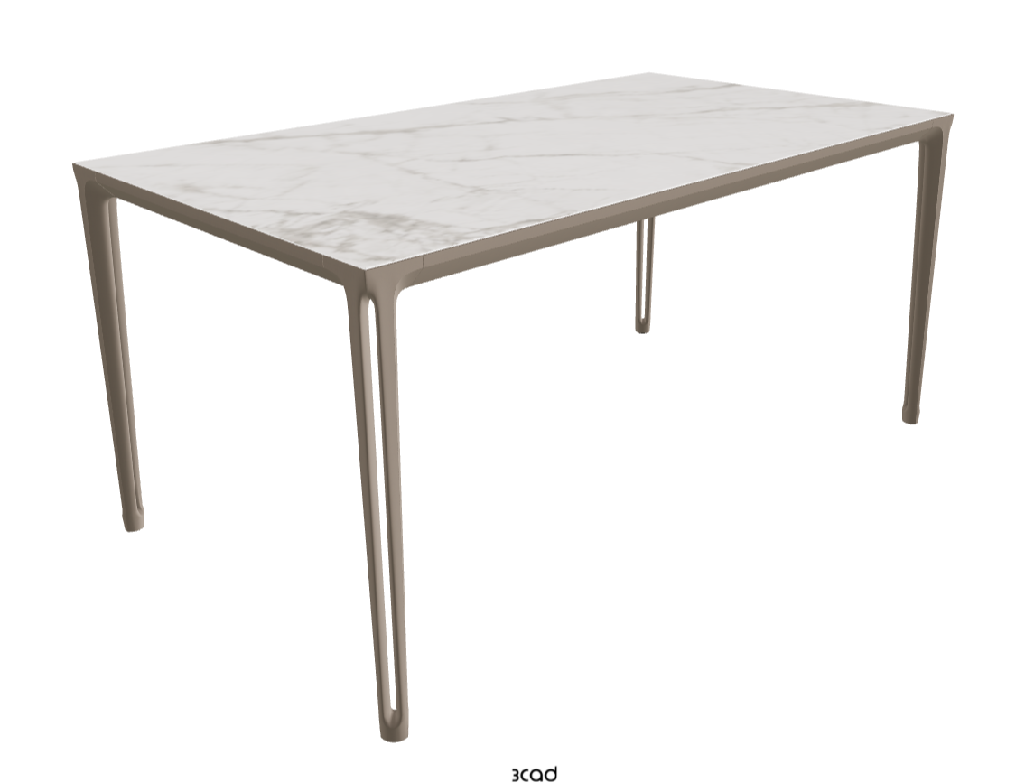 160-220x90x75h Extendible Rectangle Shaped_Matt Invisible_Titanium Embossed_Closed
