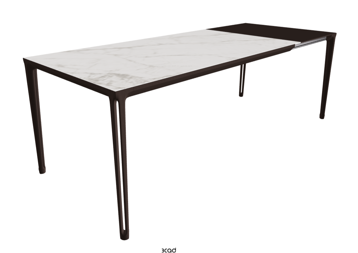 160-220x90x75h Extendible Rectangle Shaped_Matt Invisible_Bronze Embossed_Extended