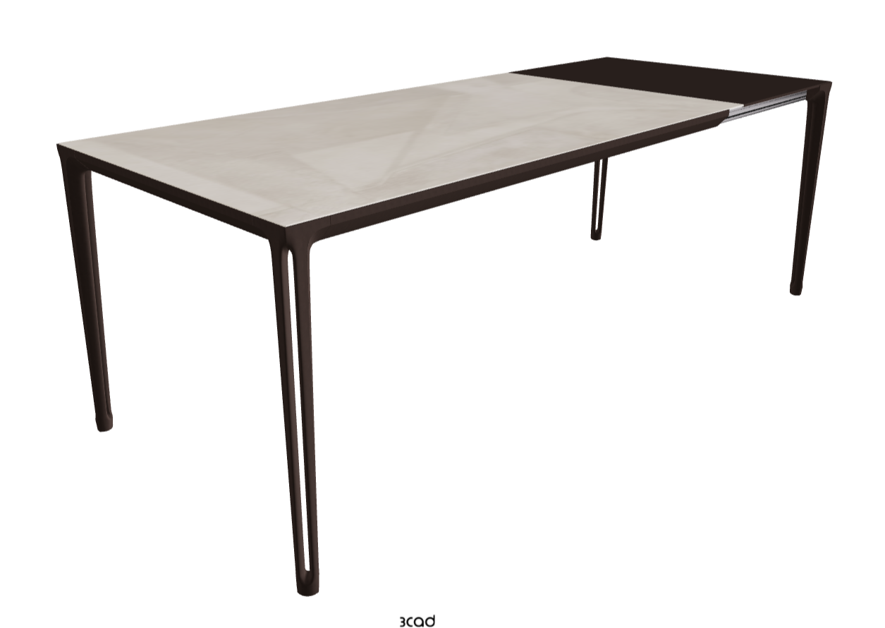 160-220x90x75h Extendible Rectangle Shaped_Luxor_Bronze Embossed_Extended