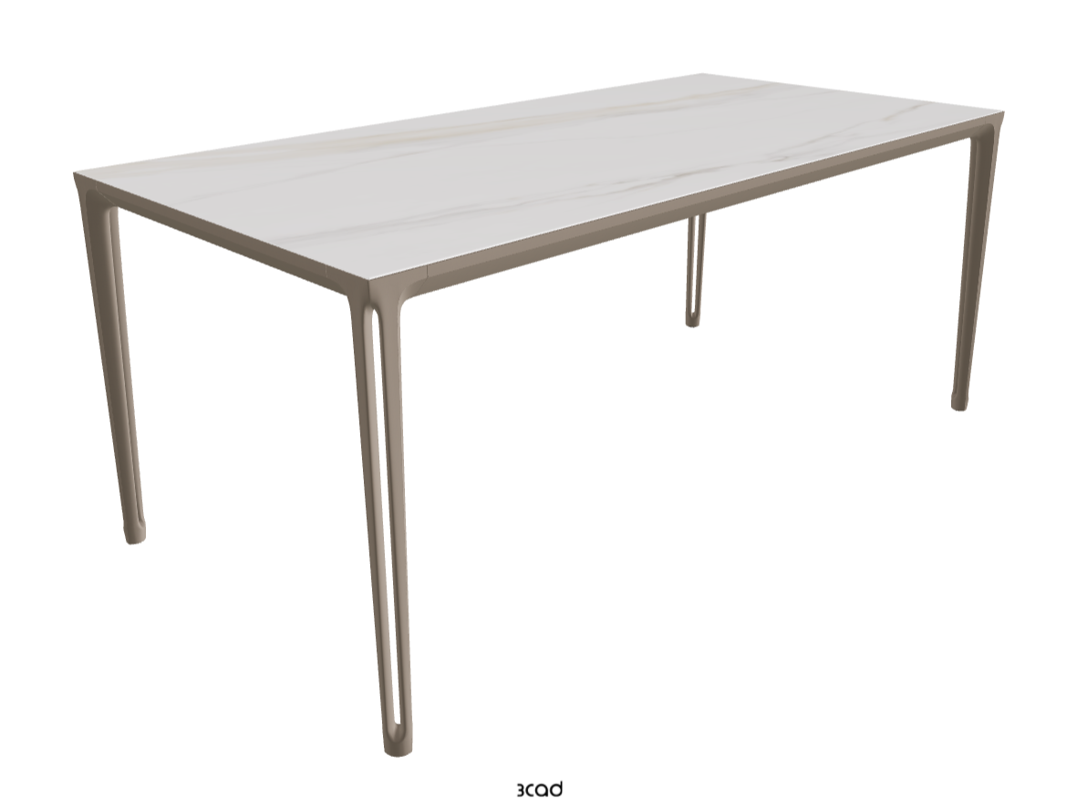 180-240x90x75h Extendible Rectangle Shaped_Glossy Golden Calacatta_Titanium Embossed_Closed