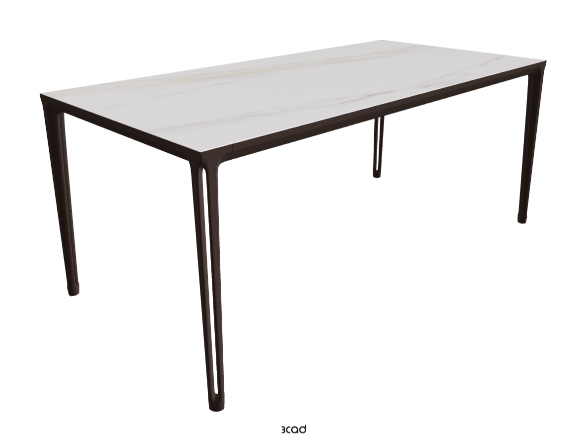 180-240x90x75h Extendible Rectangle Shaped_Glossy Golden Calacatta_Bronze Embossed_Closed