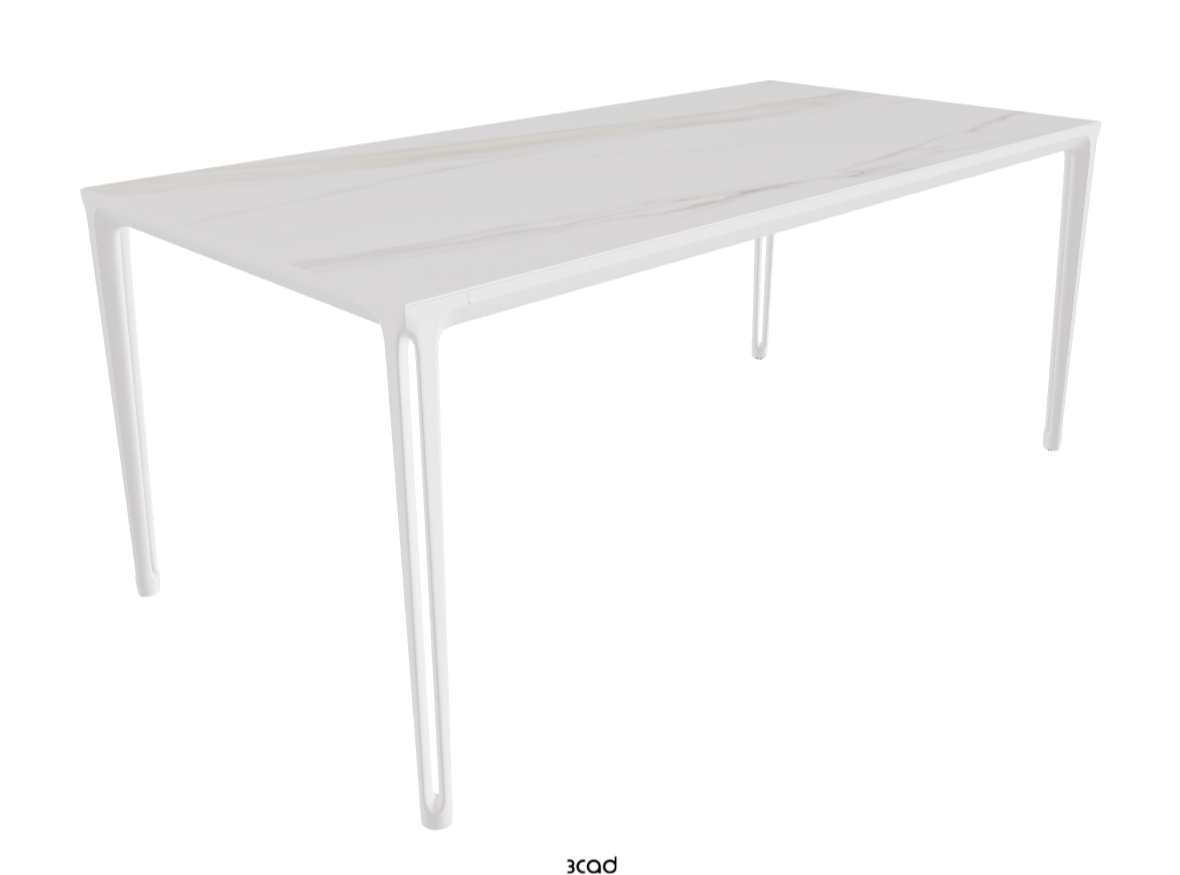 180-240x90x75h Extendible Rectangle Shaped_Glossy Golden Calacatta_Pearl Embossed_Closed