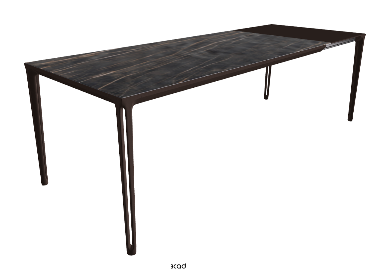 180-240x90x75h Extendible Rectangle Shaped_Matt Portoro_Bronze Embossed_Extended