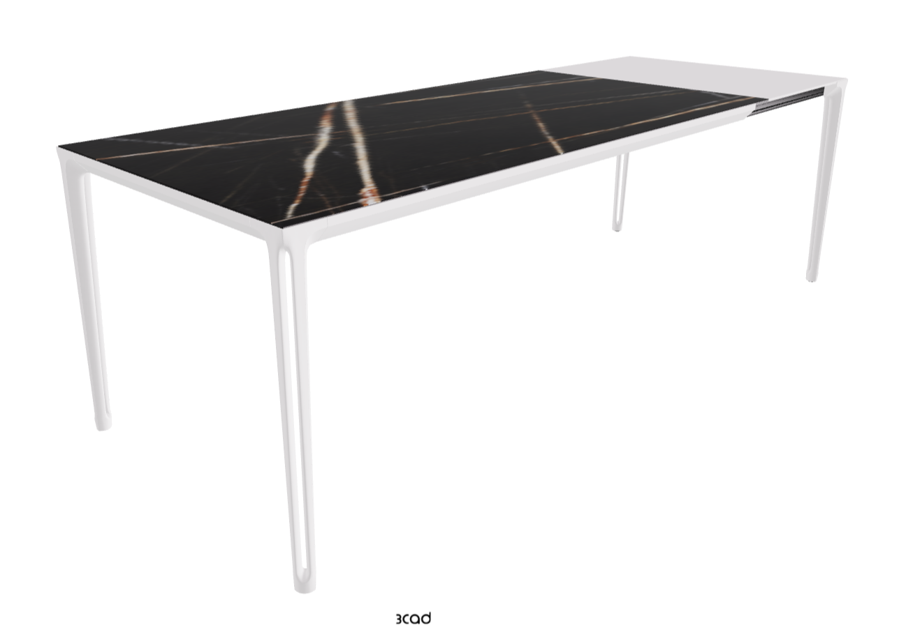 180-240x90x75h Extendible Rectangle Shaped_Glossy Sahara Noir_Pearl Embossed_Extended