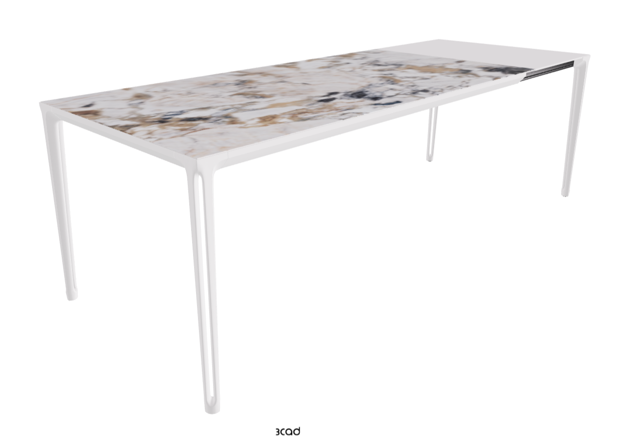 180-240x90x75h Extendible Rectangle Shaped_Makalu_Pearl Embossed_Extended