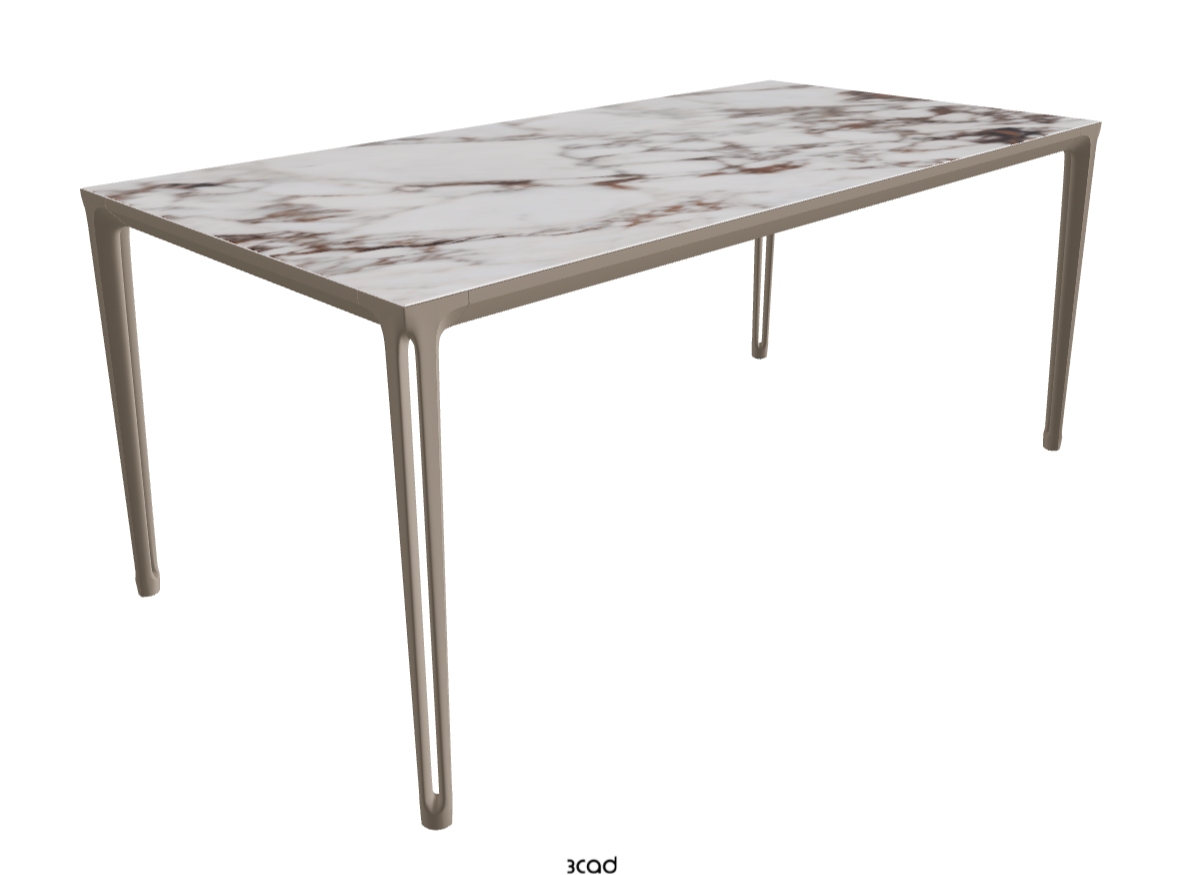 180-240x90x75h Extendible Rectangle Shaped_Breccia_Titanium Embossed_Closed