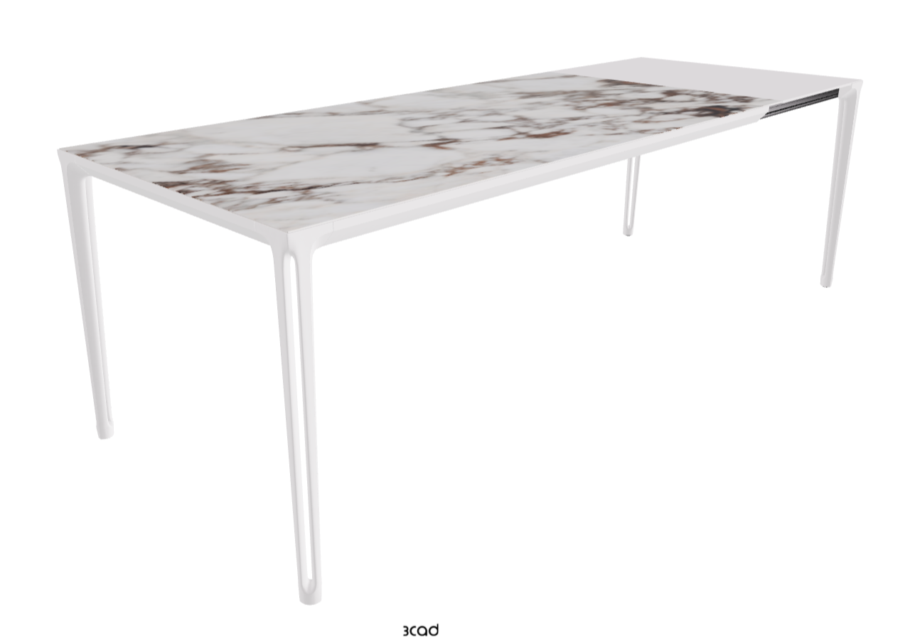 180-240x90x75h Extendible Rectangle Shaped_Breccia_Pearl Embossed_Extended
