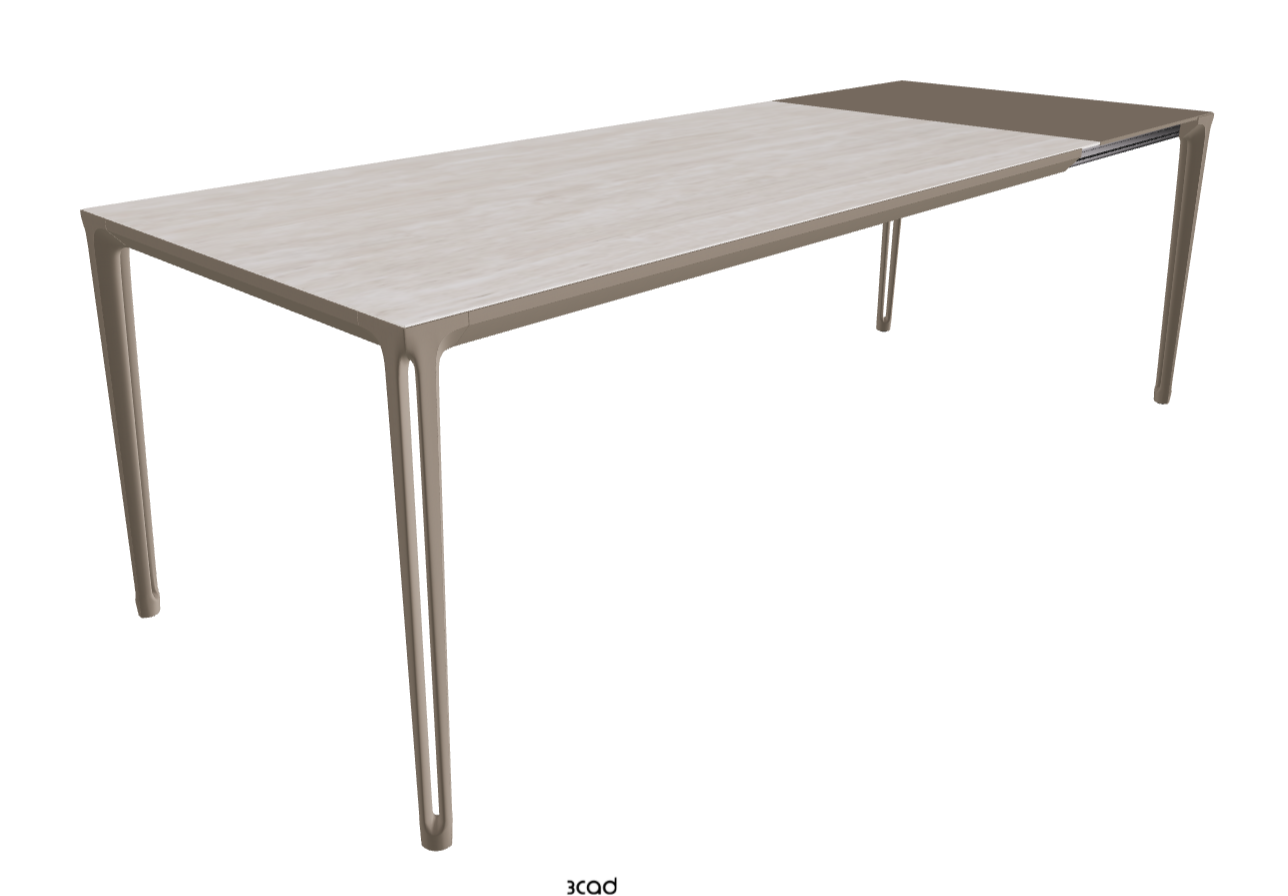 180-240x90x75h Extendible Rectangle Shaped_Colosseo_Titanium Embossed_Extended