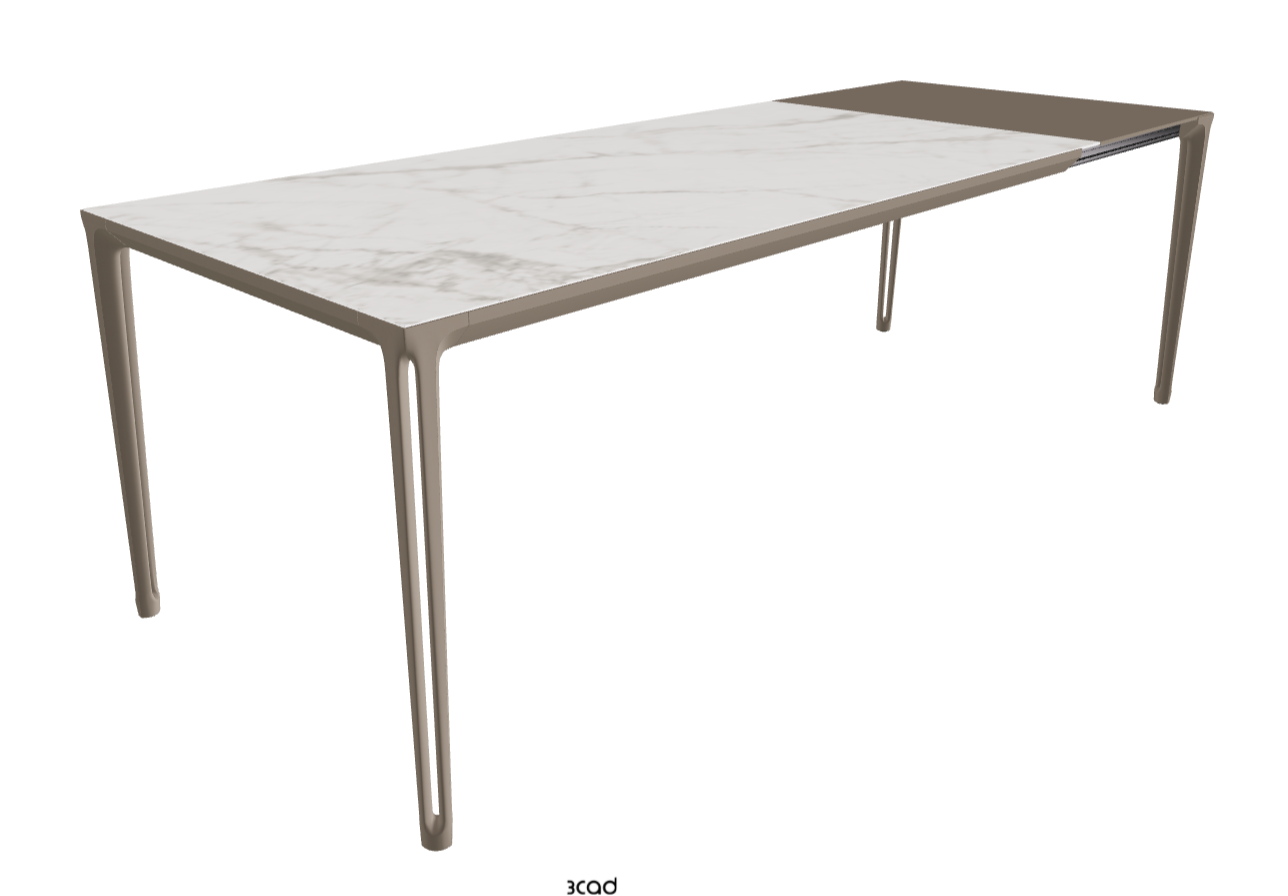180-240x90x75h Extendible Rectangle Shaped_Matt Invisible_Titanium Embossed_Extended