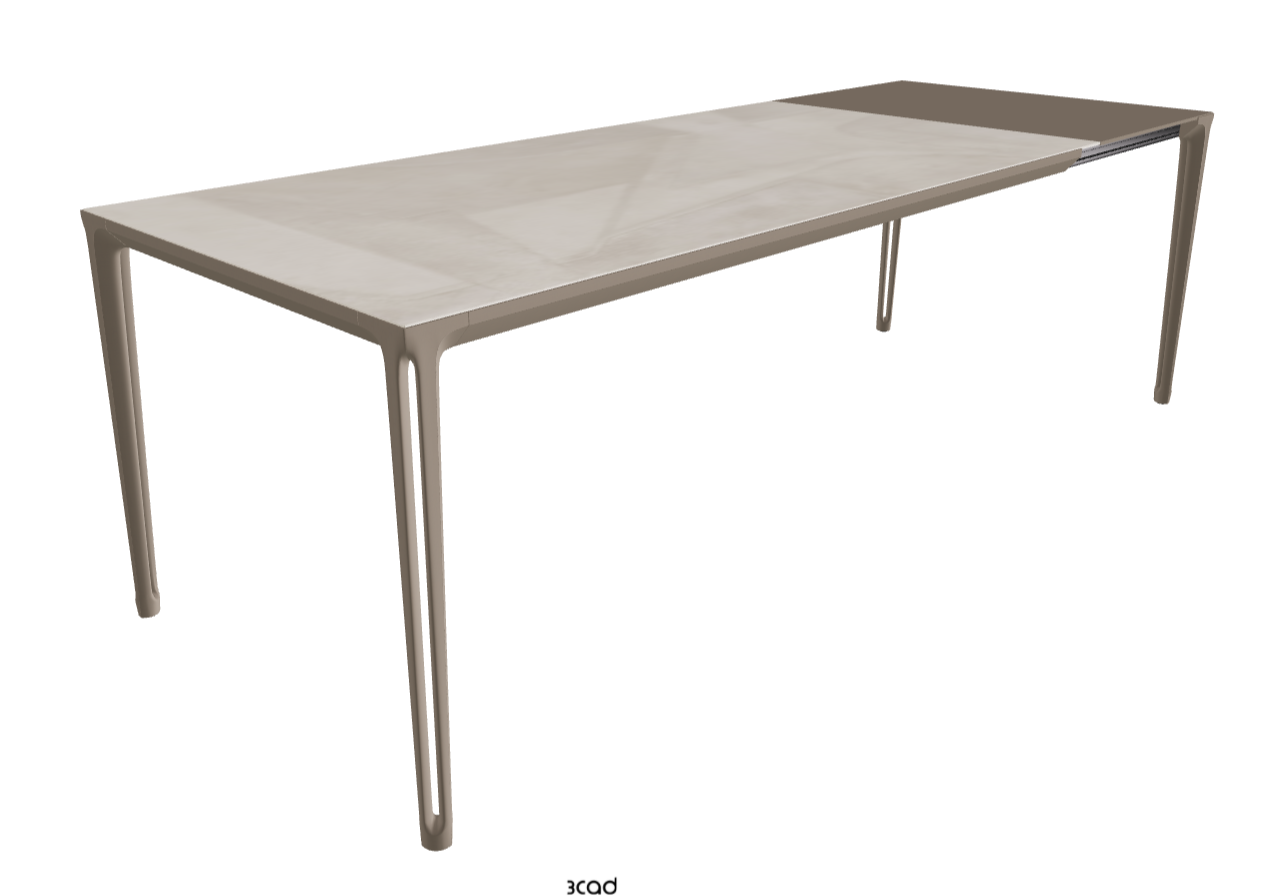 180-240x90x75h Extendible Rectangle Shaped_Luxor_Titanium Embossed_Extended