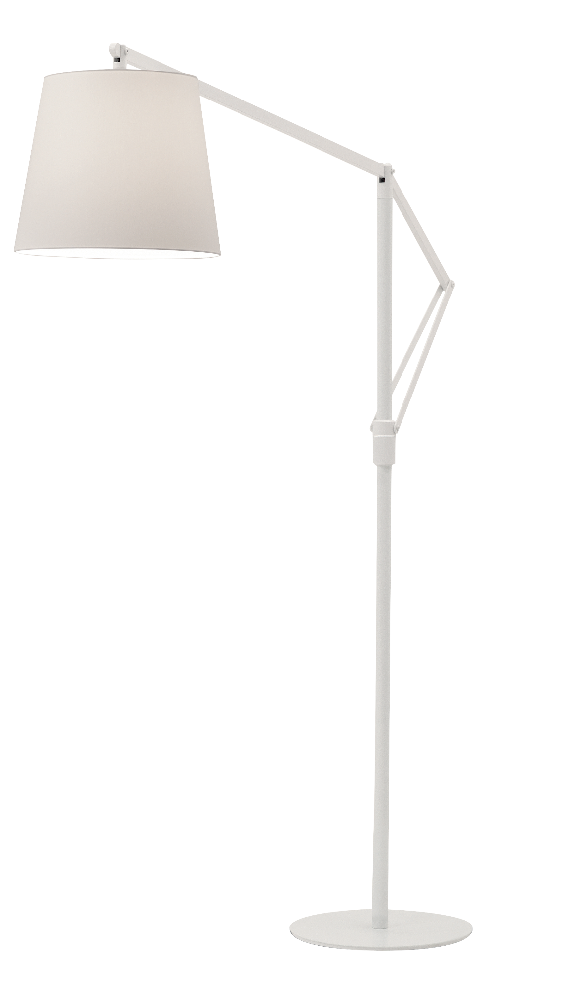 Cloe Floor lamp with frame and base in lacquered metal and adjustable arm in lacquered aluminium