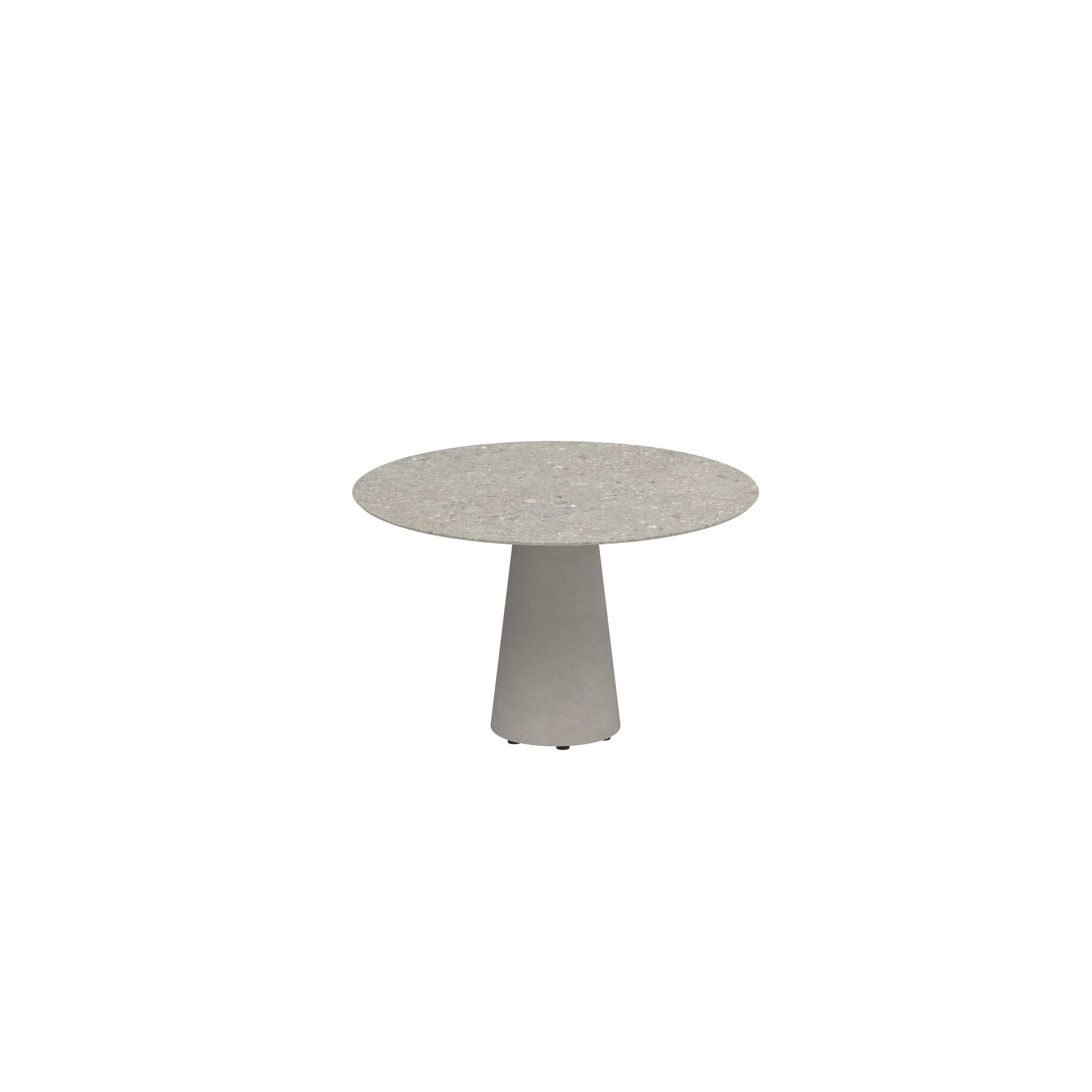 Conix Table Round Ø 120cm Legs Concrete Cement Grey - Tabletop Ceramic Ceppo Dolomitica