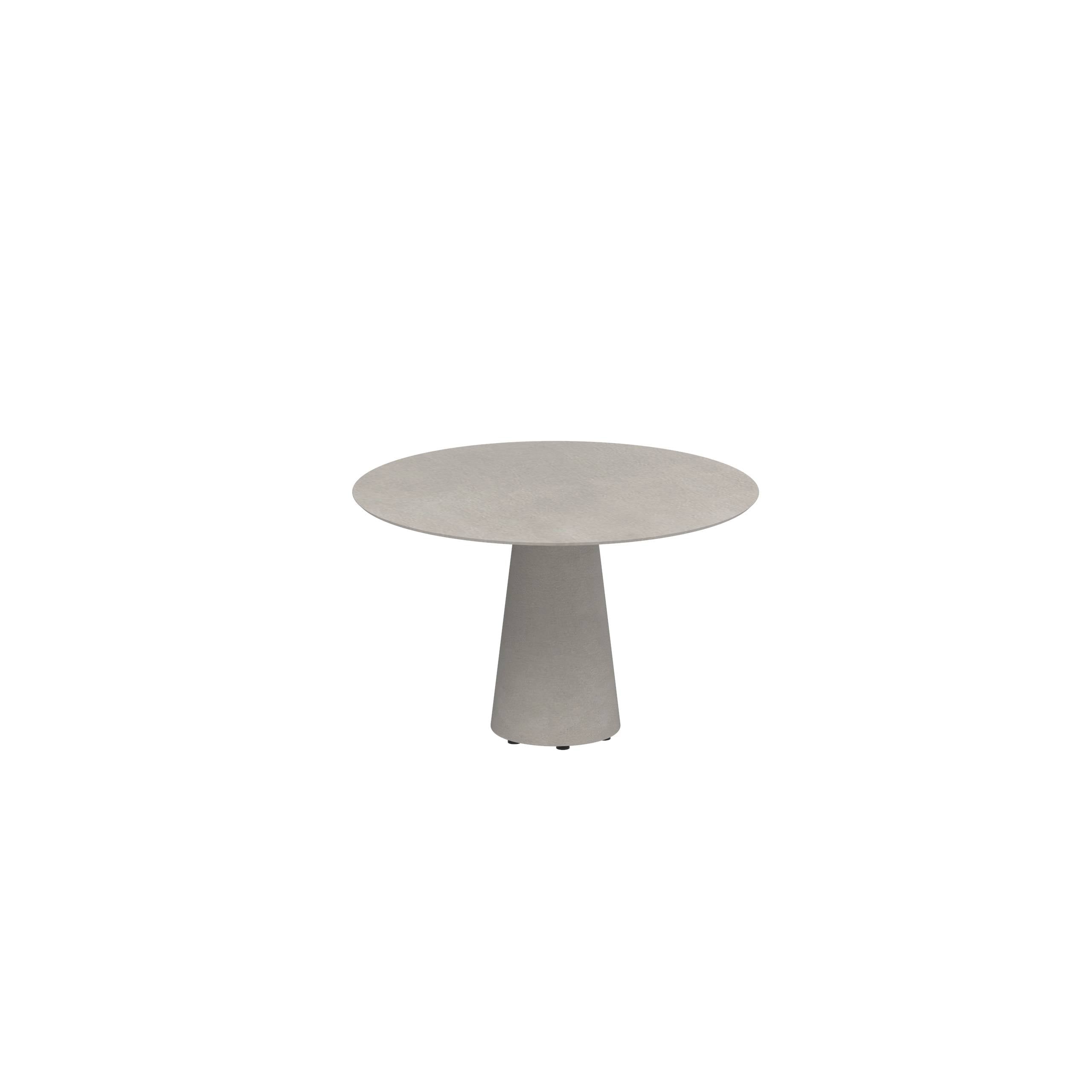 Conix Table Round Ø 120cm Legs Concrete Cement Grey - Tabletop Ceramic Cemento Luminoso