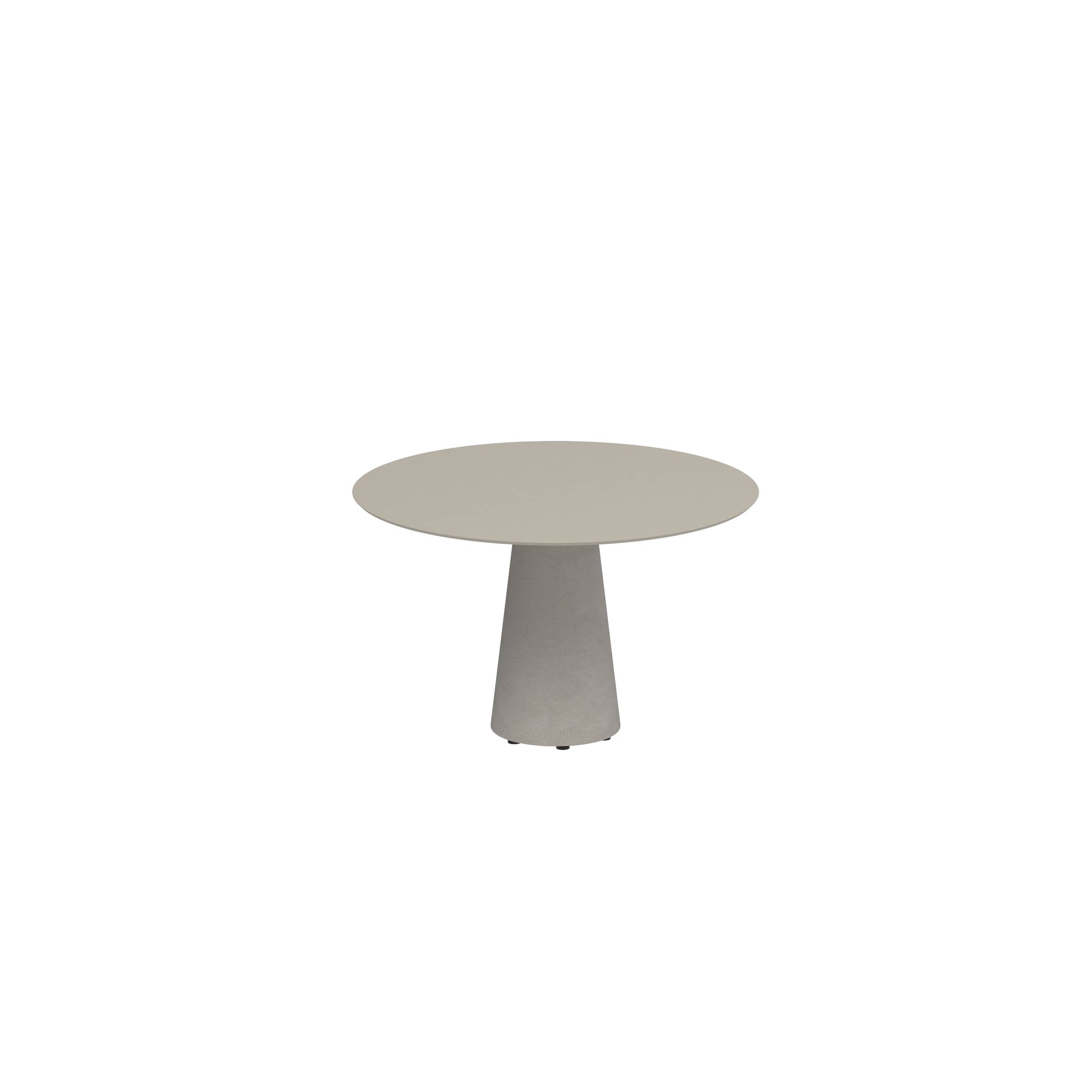 Conix Table Round Ø 120cm Legs Concrete Cement Grey - Tabletop Ceramic Pearl Grey