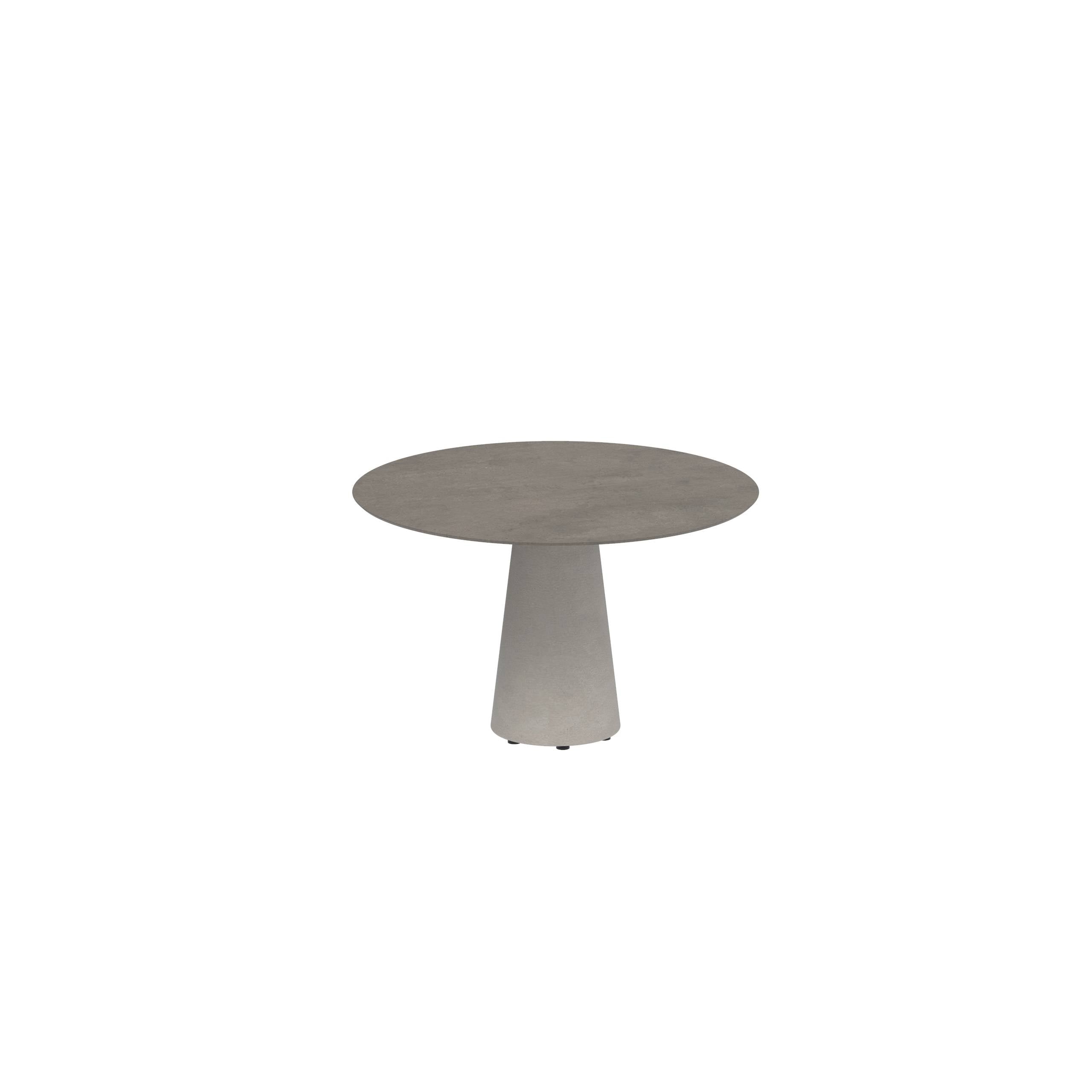 Conix Table Round Ø 120cm Legs Concrete Cement Grey - Tabletop Ceramic Terra Marrone