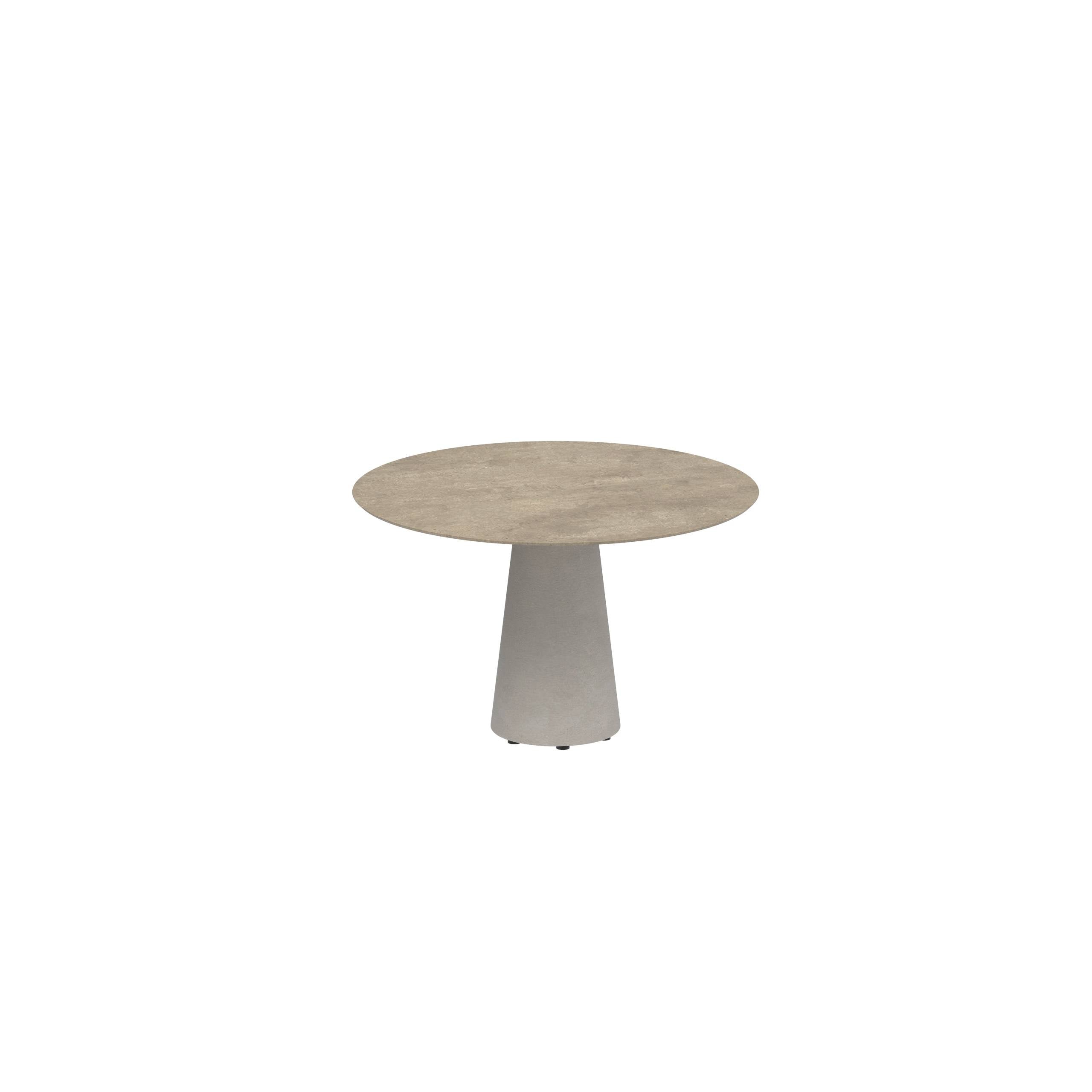 Conix Table Round Ø 120cm Legs Concrete Cement Grey - Tabletop Ceramic Terra Sabbia