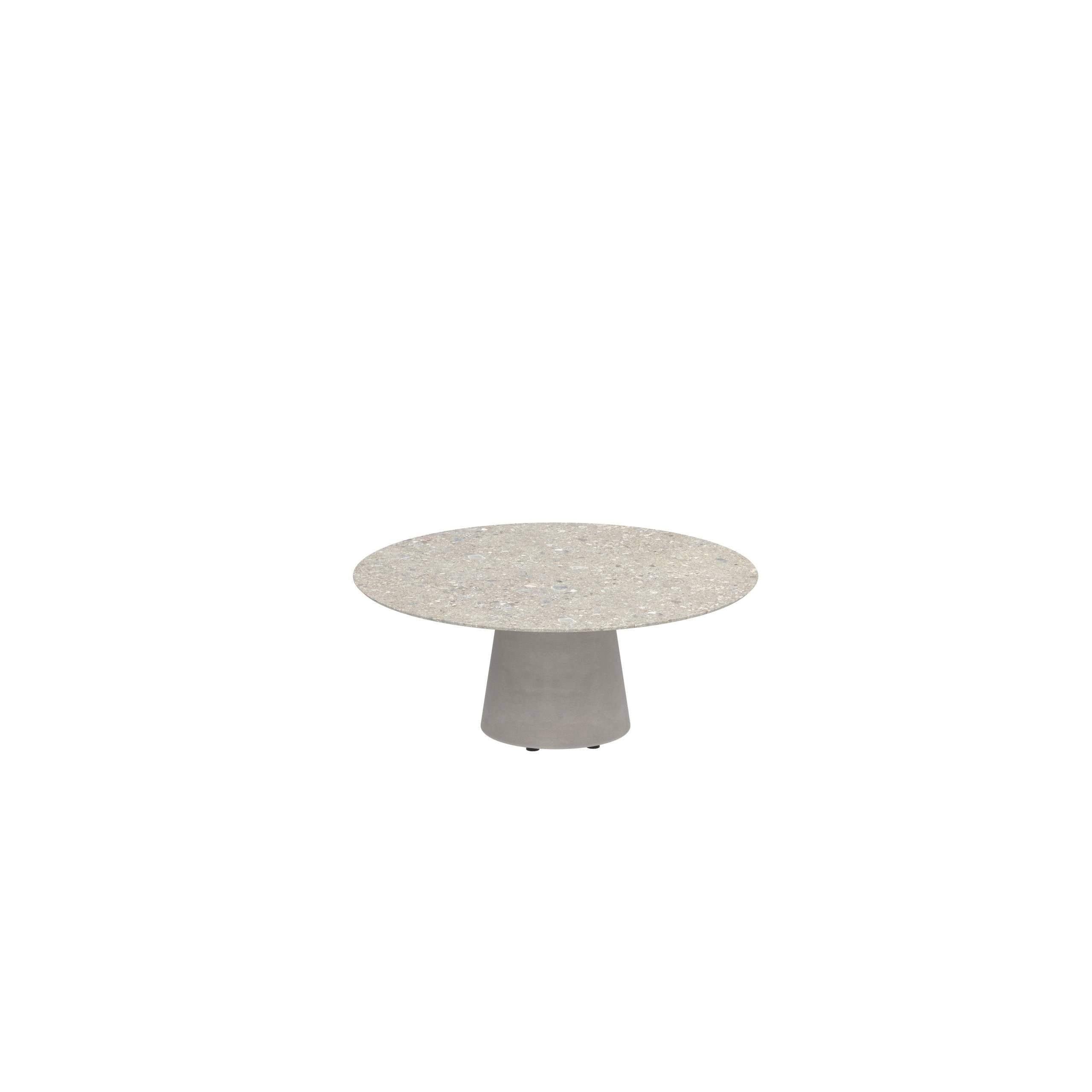 Conix Table Round Ø 120cm High Lounge Legs Concrete Cement Grey - Tabletop Ceramic Ceppo Dolomitica