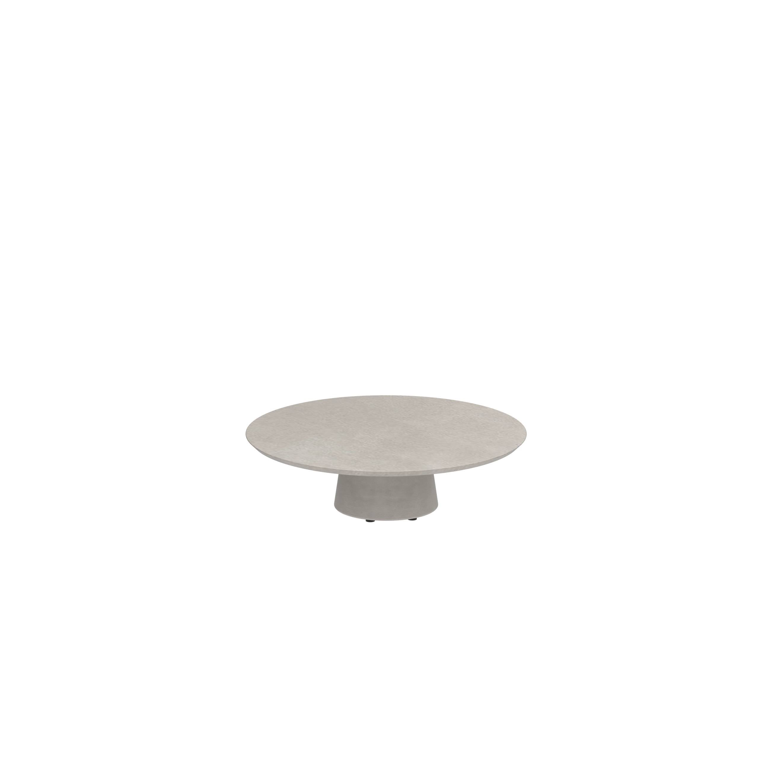 Conix Table Round Ø 120cm Low Lounge Leg Concrete Cement Grey - Tabletop Concrete Cement Grey