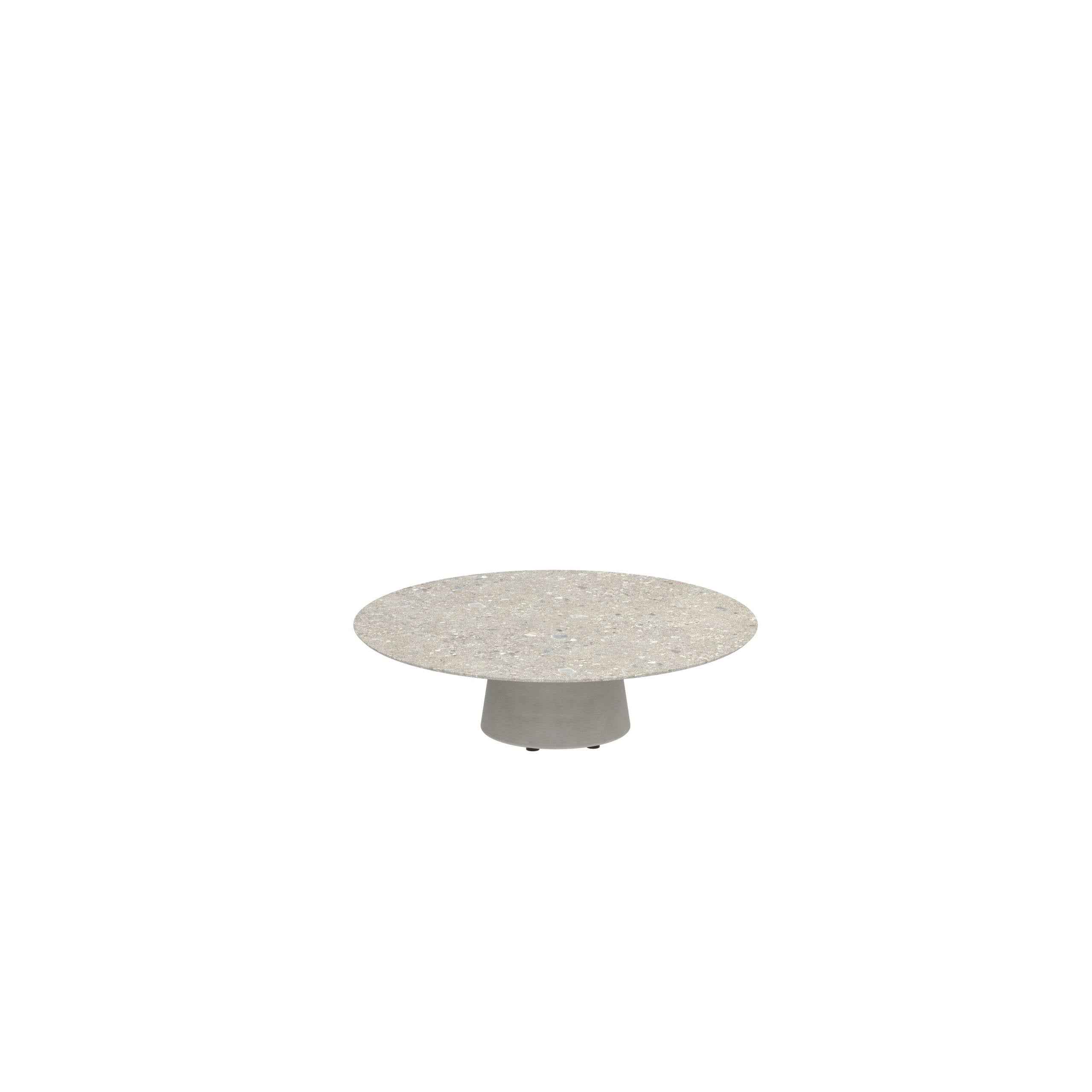 Conix Table Round Ø 120cm Low Lounge Legs Concrete Cement Grey - Tabletop Ceramic Ceppo Dolomitica