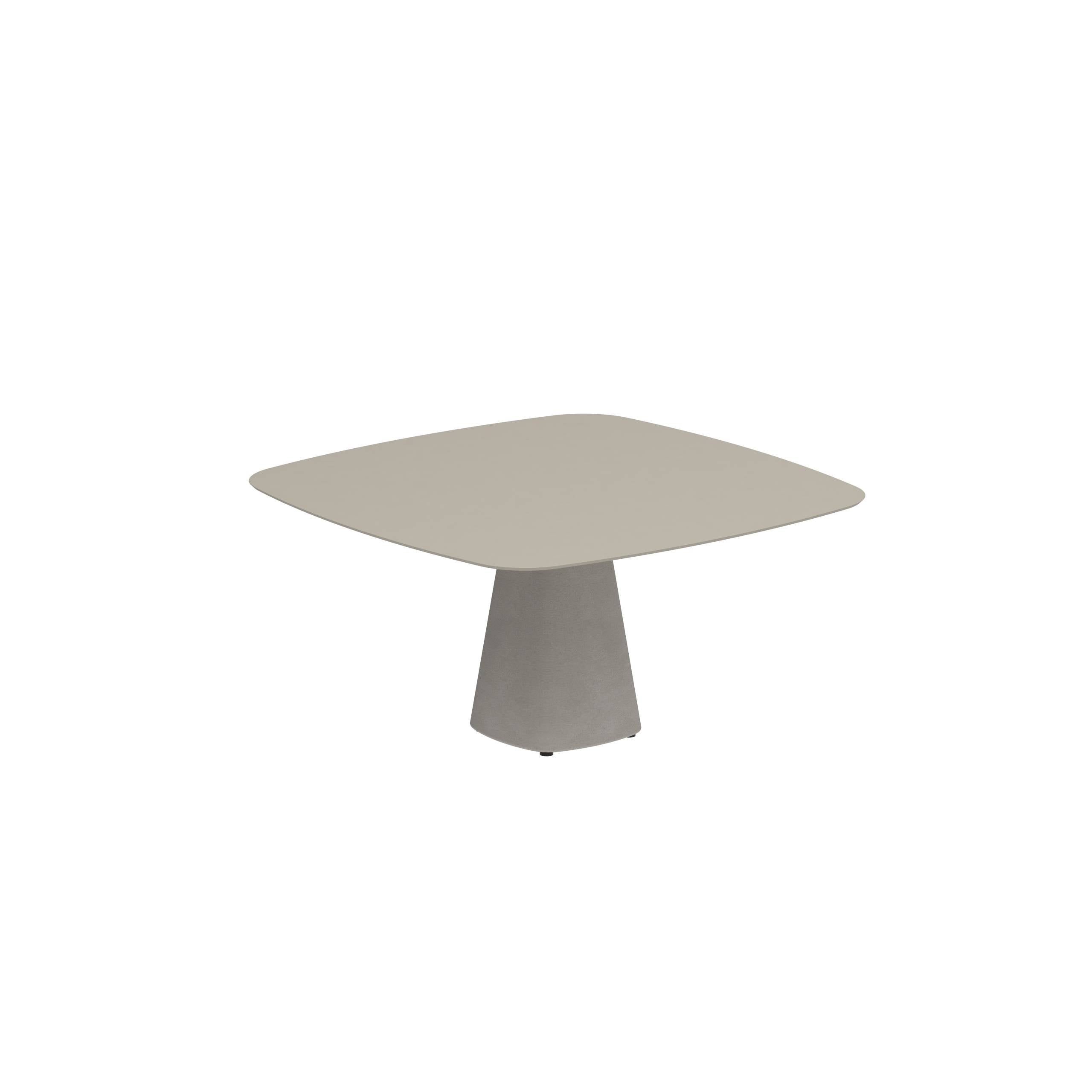 Conix Table 150x150 Cm Legs Concrete Cement Grey - Table Top Ceramic Pearl Grey