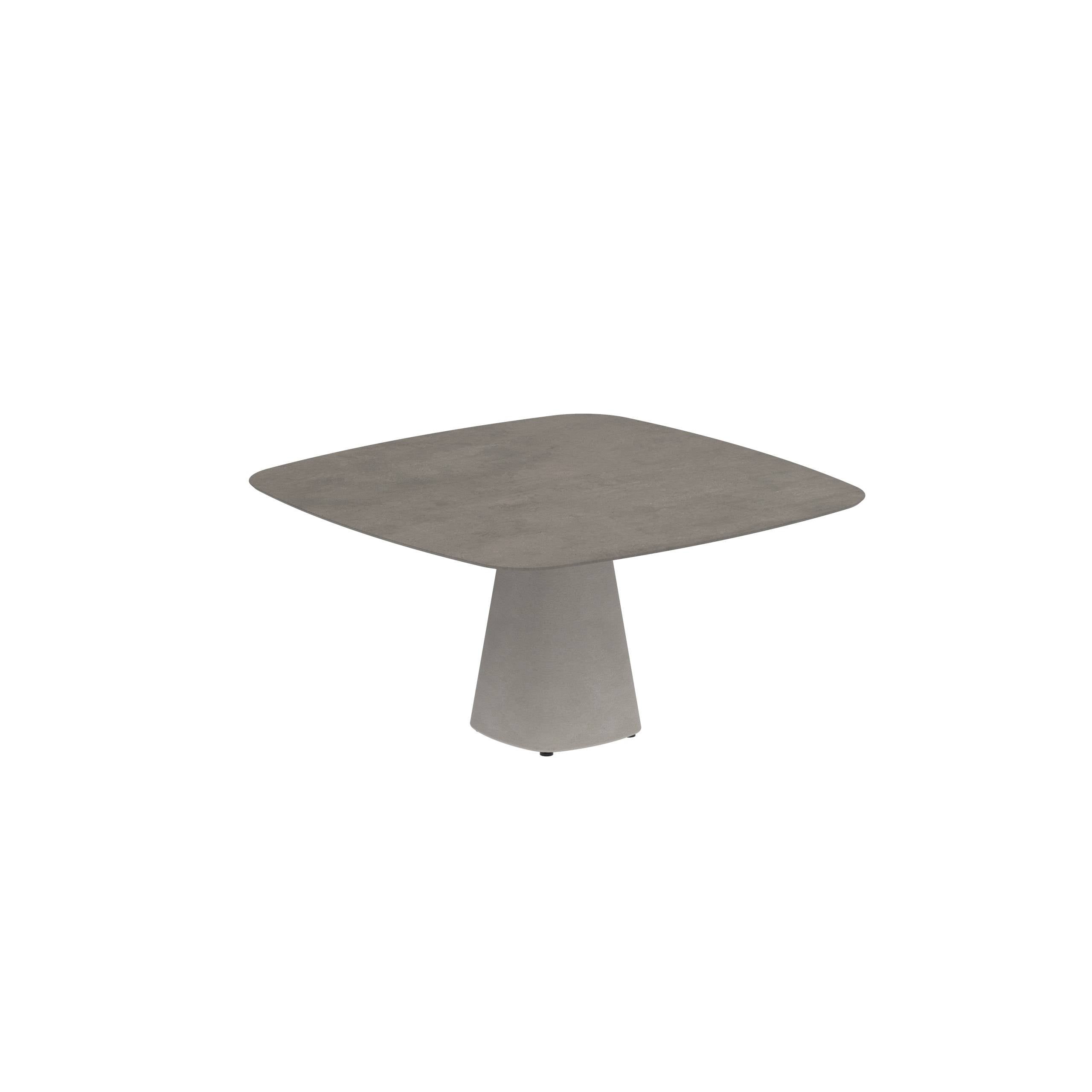 Conix Table 150x150 Cm Legs Concrete Cement Grey - Table Top Ceramic Terra Marrone