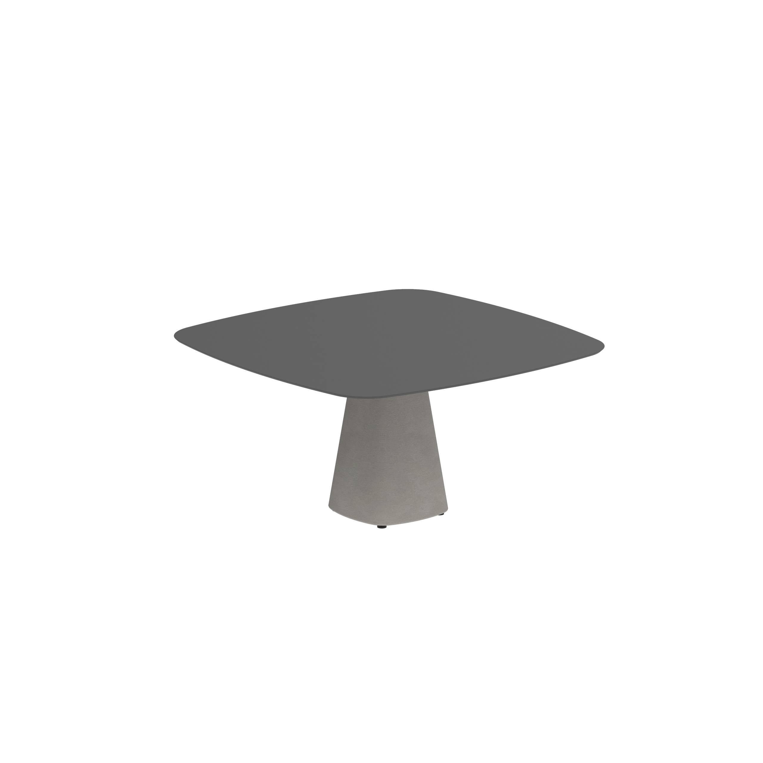 Conix Table 150x150 Cm Legs Concrete Cement Grey - Table Top Ceramic Black