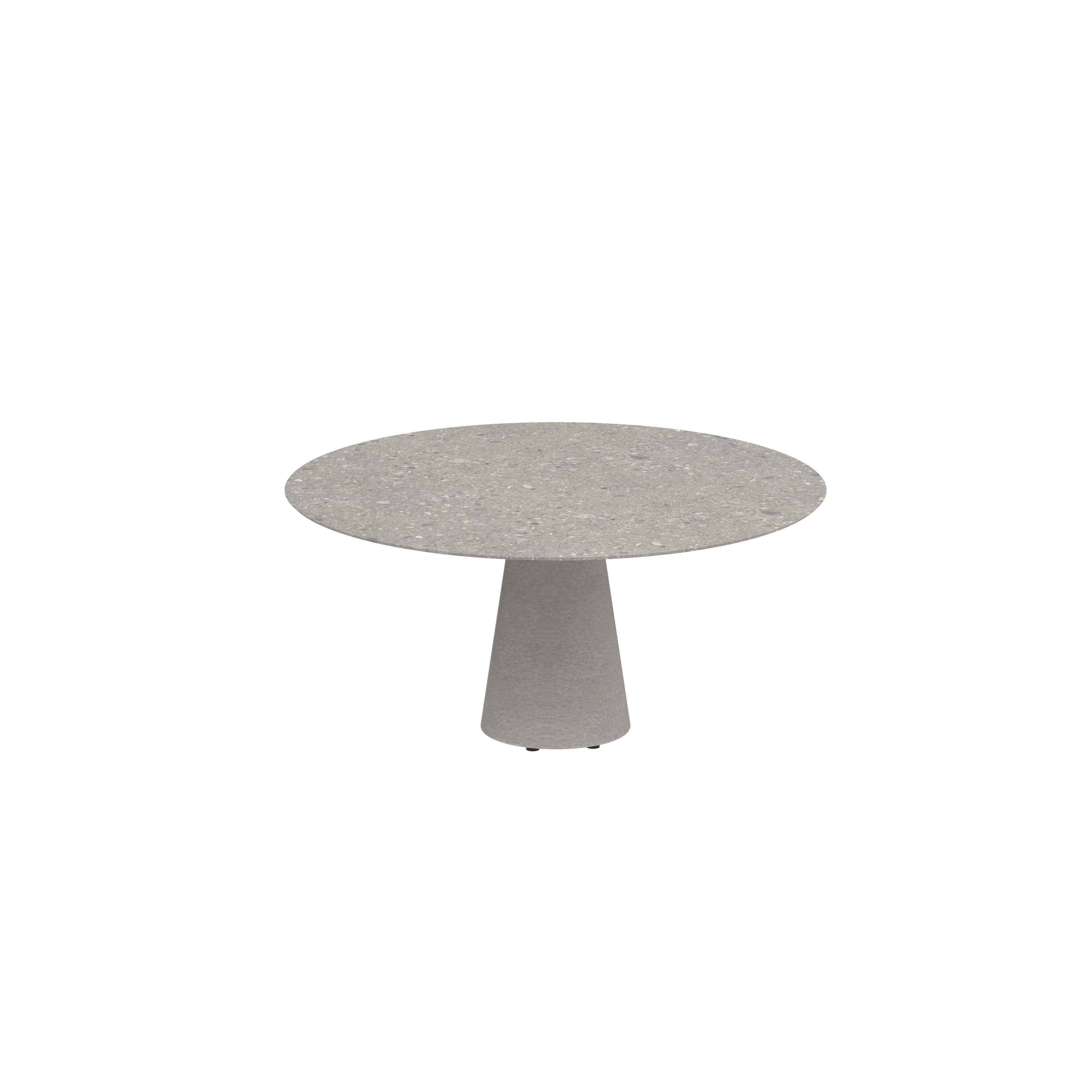 Conix Table Round Ø 160cm Legs Concrete Cement Grey - Tabletop Ceramic Ceppo Dolomitica