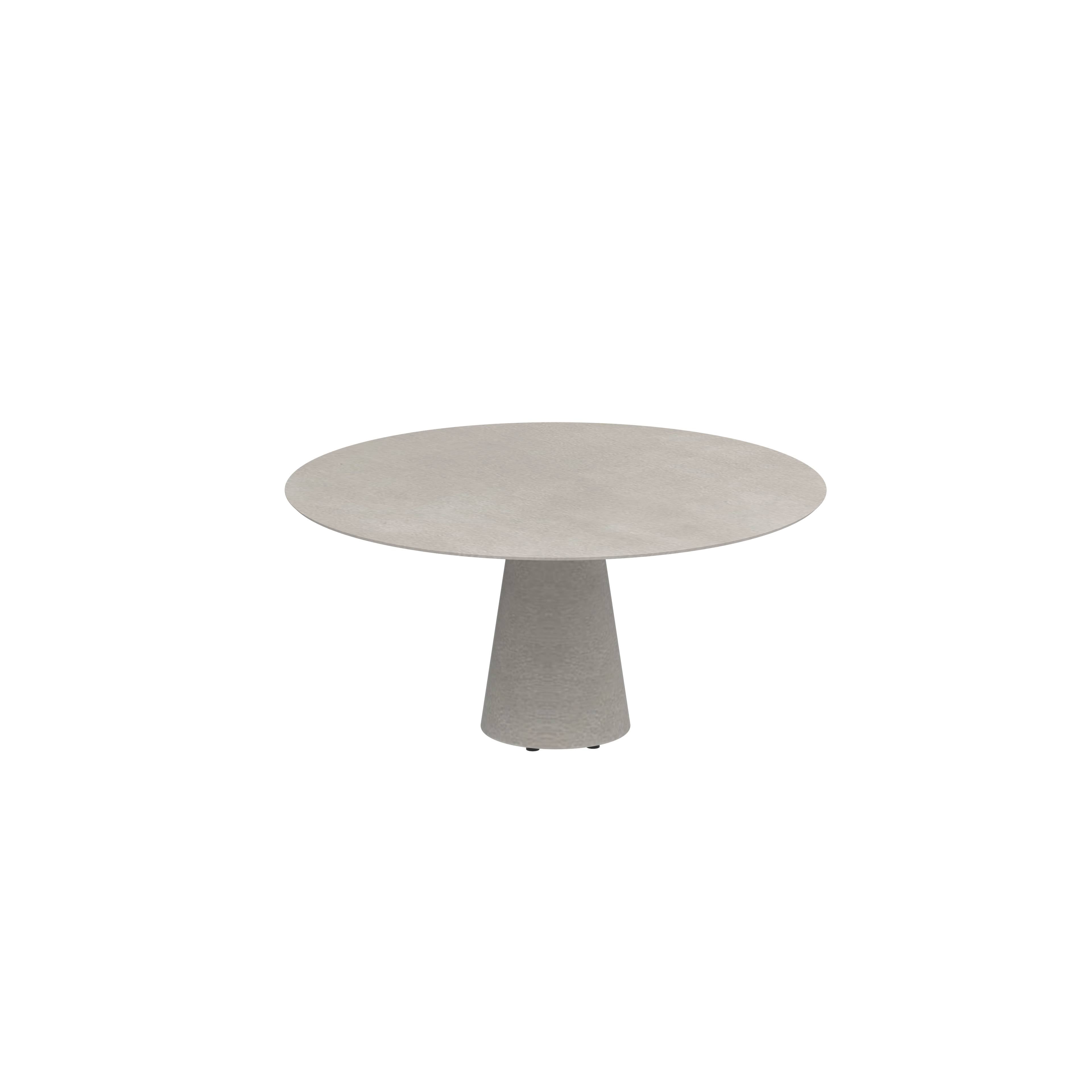 Conix Table Round Ø 160cm Legs Concrete Cement Grey - Tabletop Ceramic Cemento Luminoso