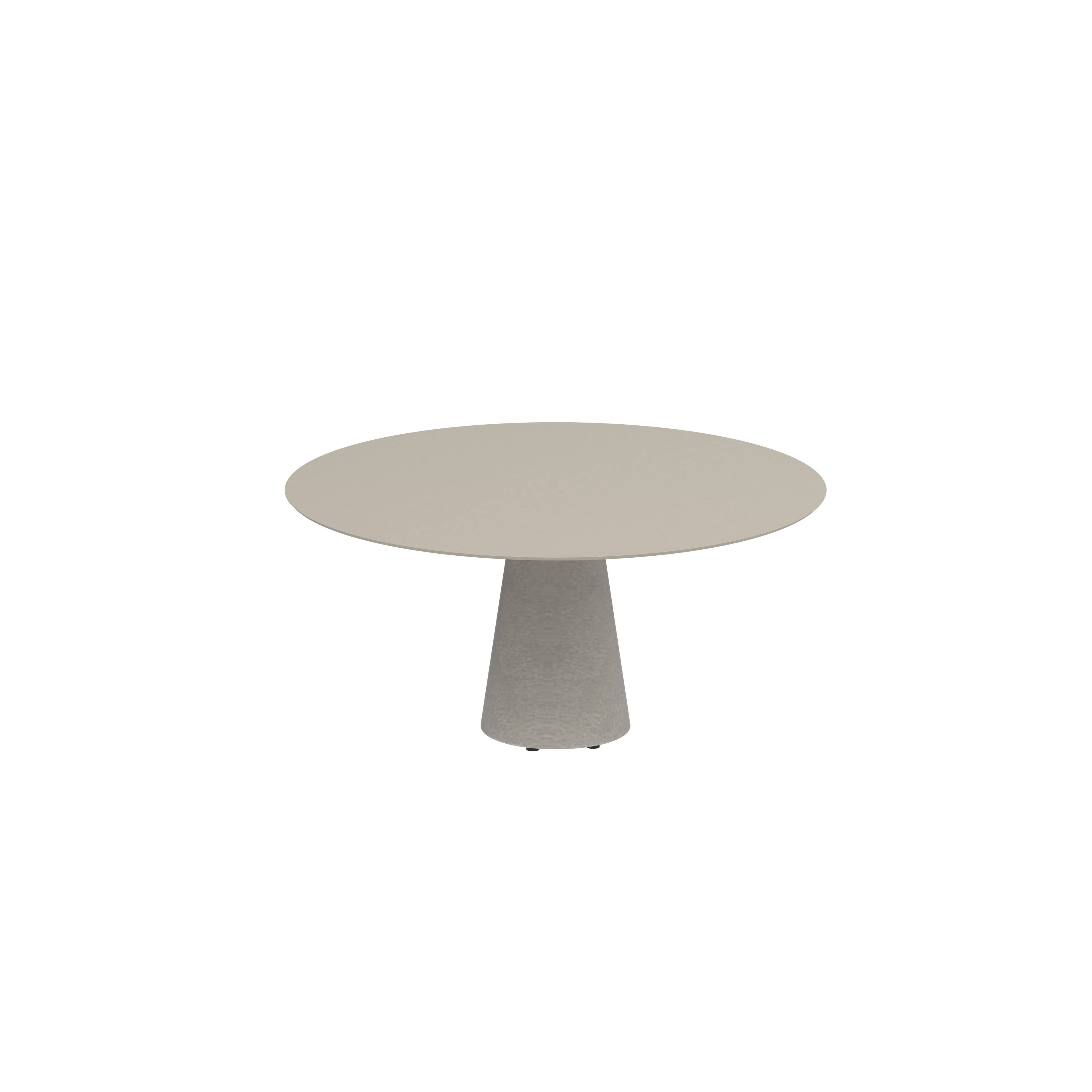 Conix Table Round Ø 160cm Legs Concrete Cement Grey - Tabletop Ceramic Pearl Grey