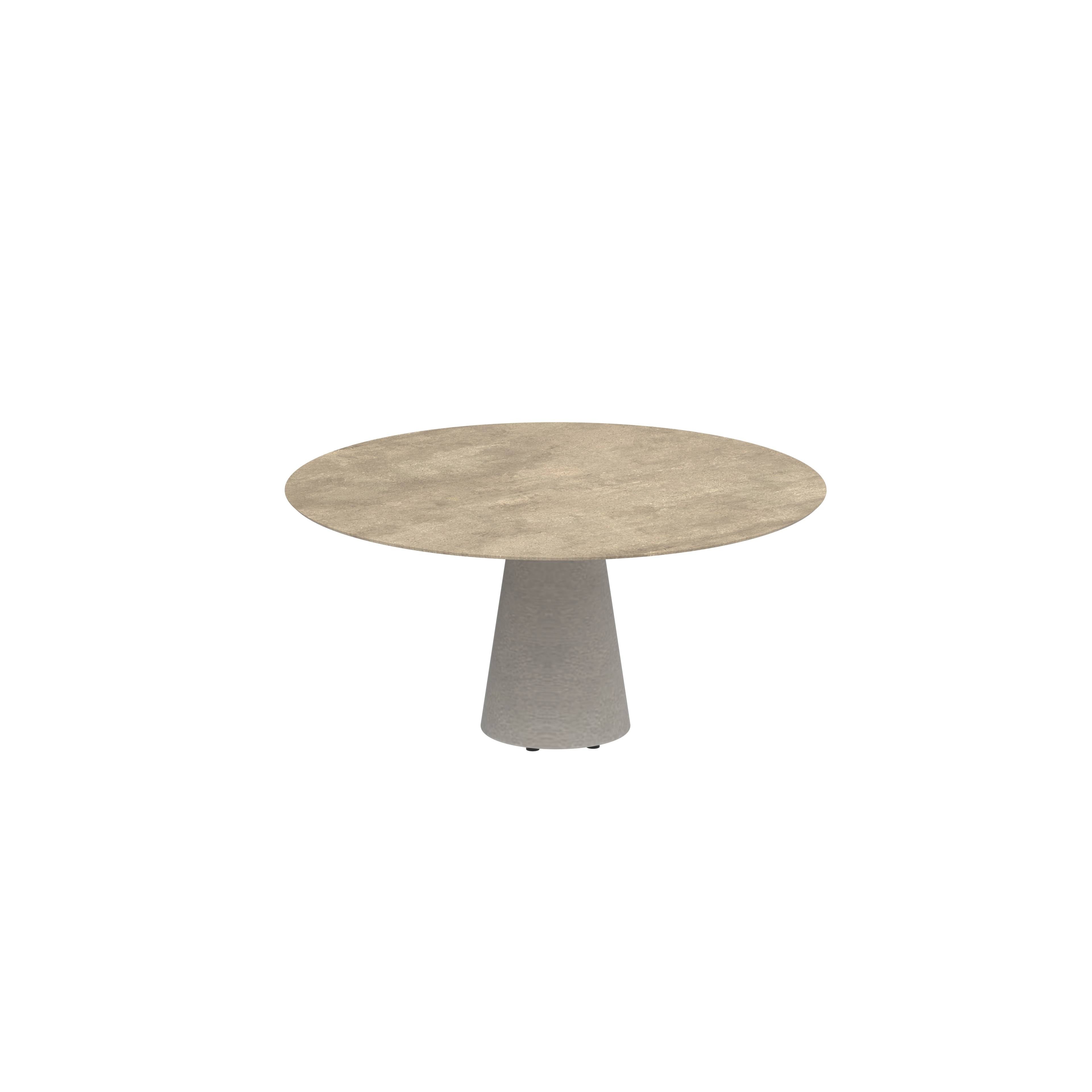 Conix Table Round Ø 160cm Legs Concrete Cement Grey - Tabletop Ceramic Terra Sabbia
