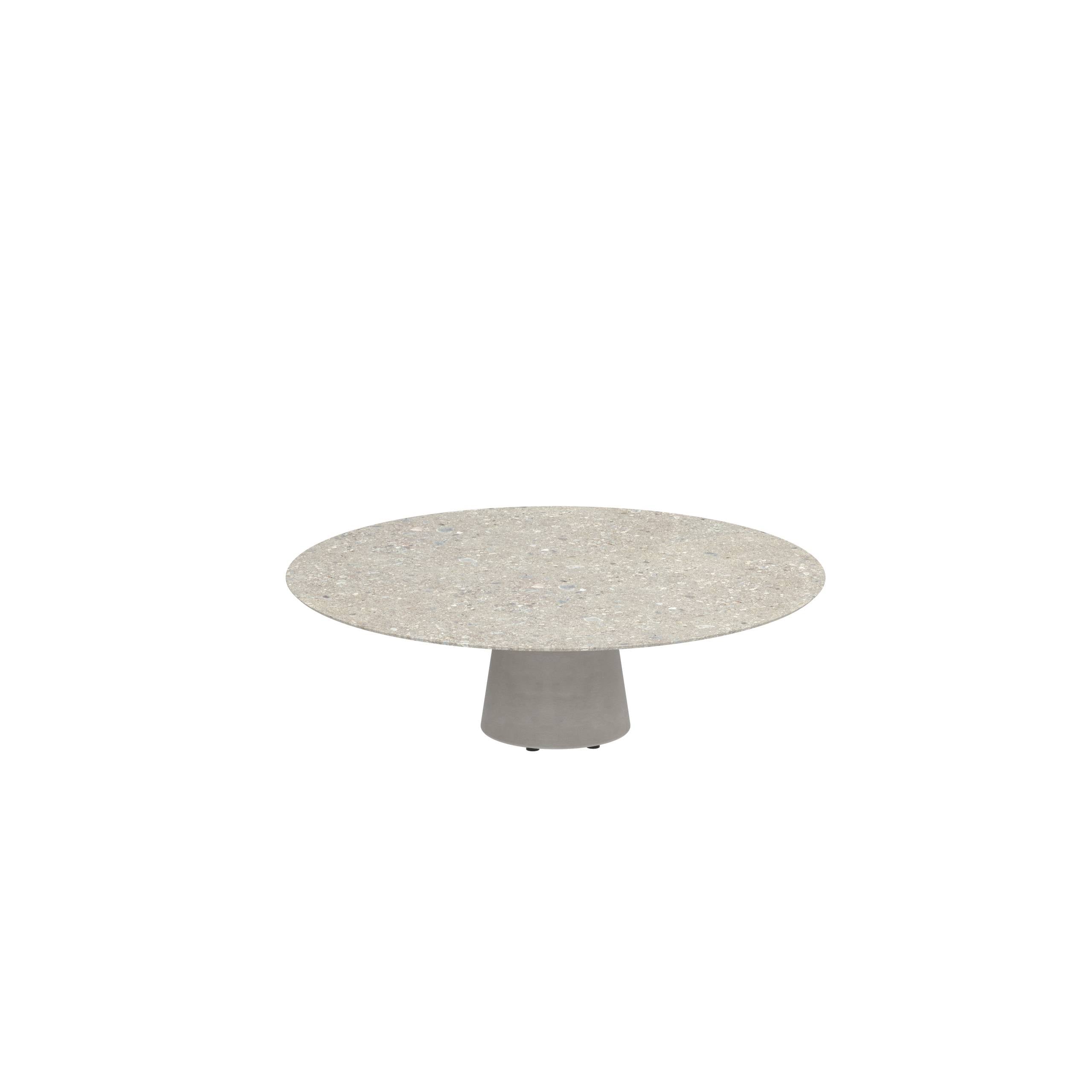 Conix Table Round Ø 160cm High Lounge Leg Concrete Cement Grey - Tabletop Ceramic Ceppo Dolomitica