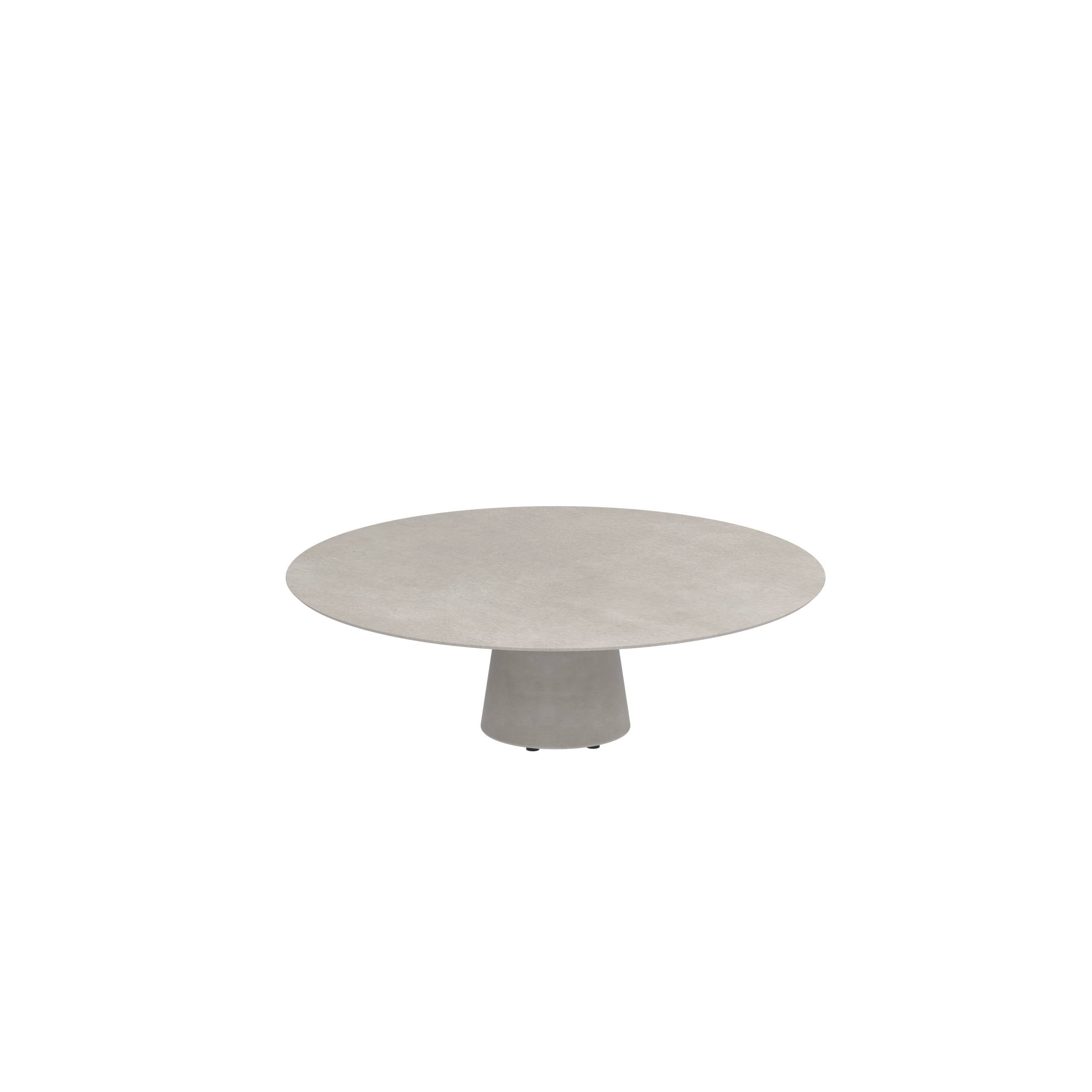 Conix Table Round Ø 160cm High Lounge Leg Concrete Cement Grey - Tabletop Ceramic Cemento Luminoso