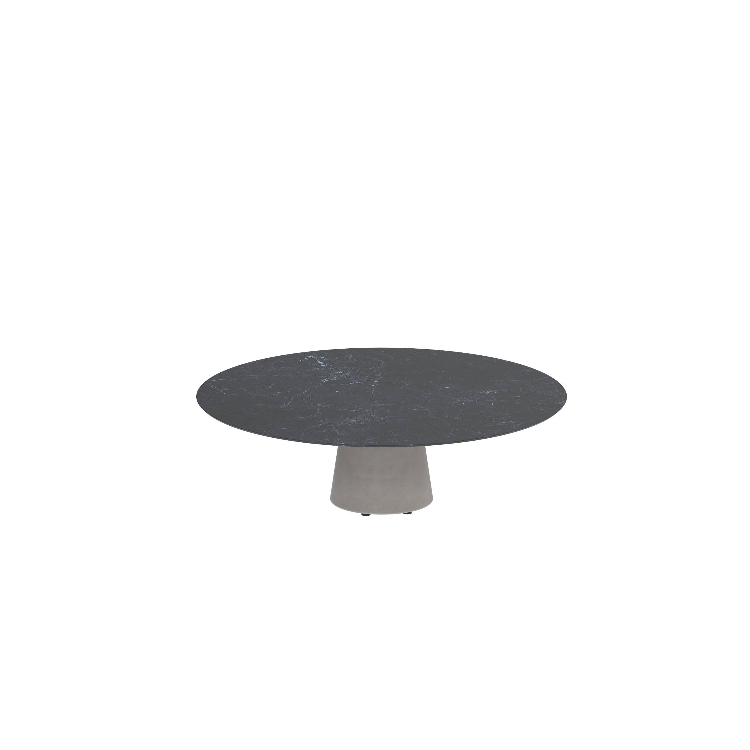 Conix Table Round Ø 160cm High Lounge Leg Concrete Cement Grey - Tabletop Ceramic Nero Marquina